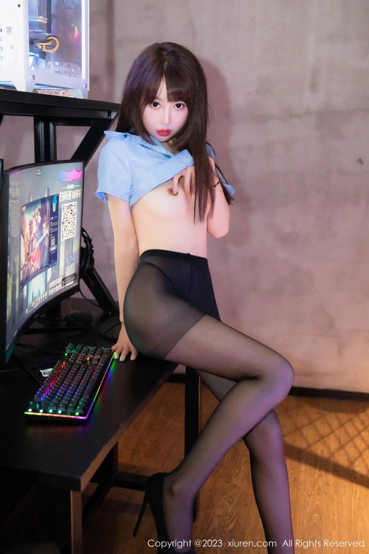 秀人集.com_[XiuRen秀人网]No.7816_新人模特夏Yao性感情趣海军服配黑丝裤袜秀曼妙身姿诱惑写真76P