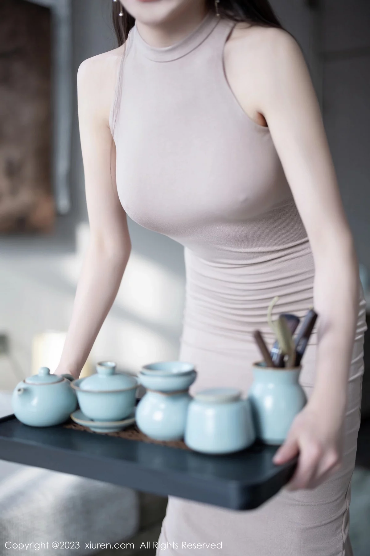 秀人集.com_[XiuRen秀人网]No.7824_模特唐宁宁性感杏色收身连衣长裙配开档肉丝秀曼妙身姿诱惑写真83P