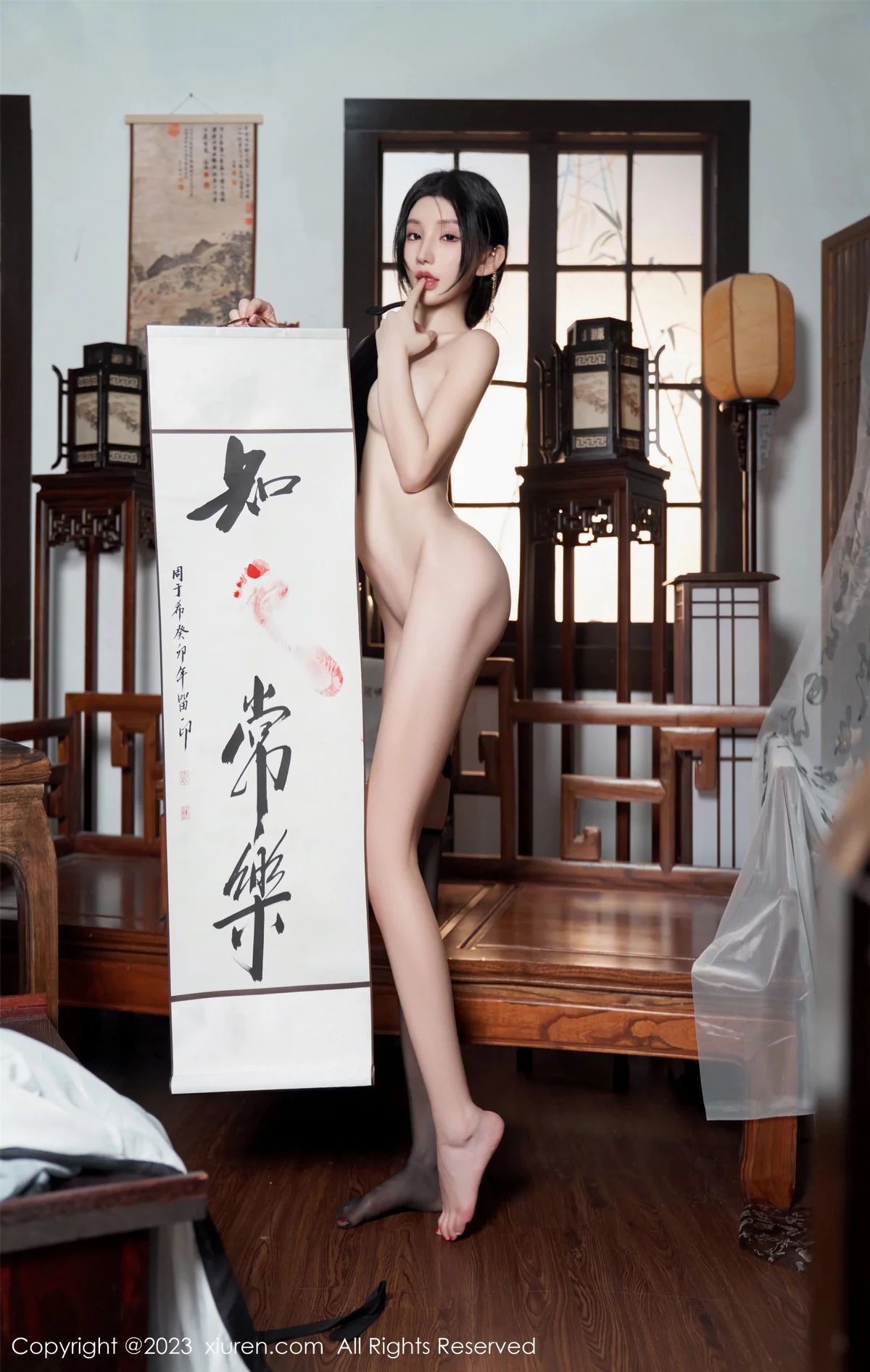 秀人集.com_[XiuRen秀人网]No.7891_女神周于希Sally性感黑白薄透长衫配黑丝袜秀完美身材诱惑写真90P