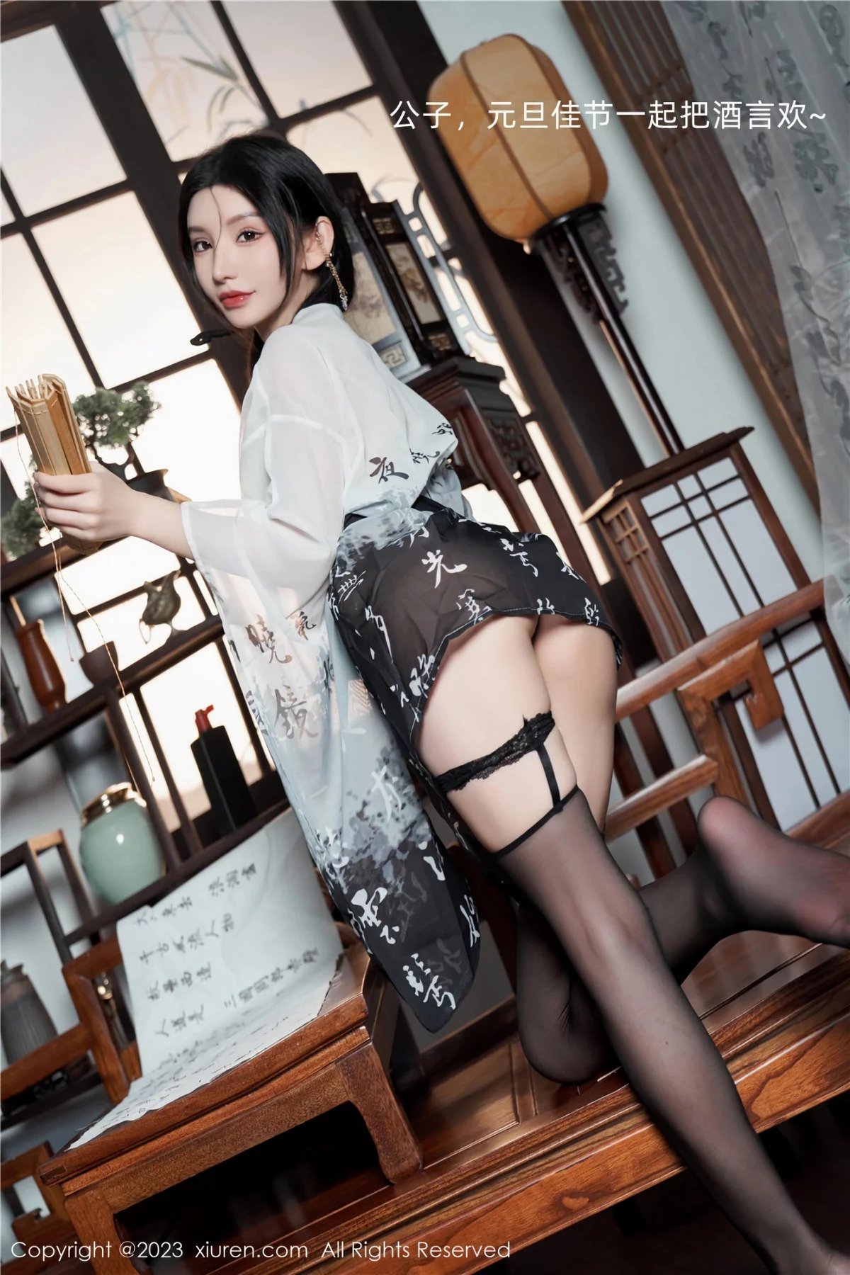 秀人集.com_[XiuRen秀人网]No.7891_女神周于希Sally性感黑白薄透长衫配黑丝袜秀完美身材诱惑写真90P