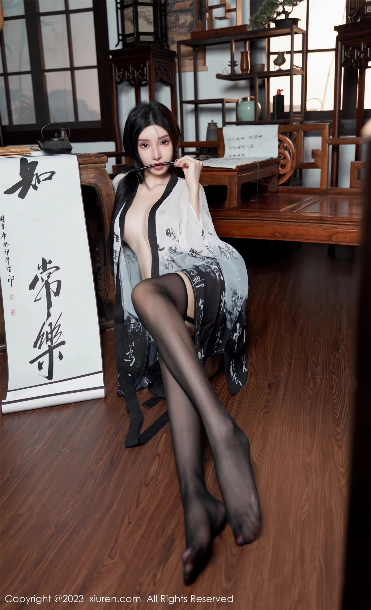 秀人集.com_[XiuRen秀人网]No.7891_女神周于希Sally性感黑白薄透长衫配黑丝袜秀完美身材诱惑写真90P