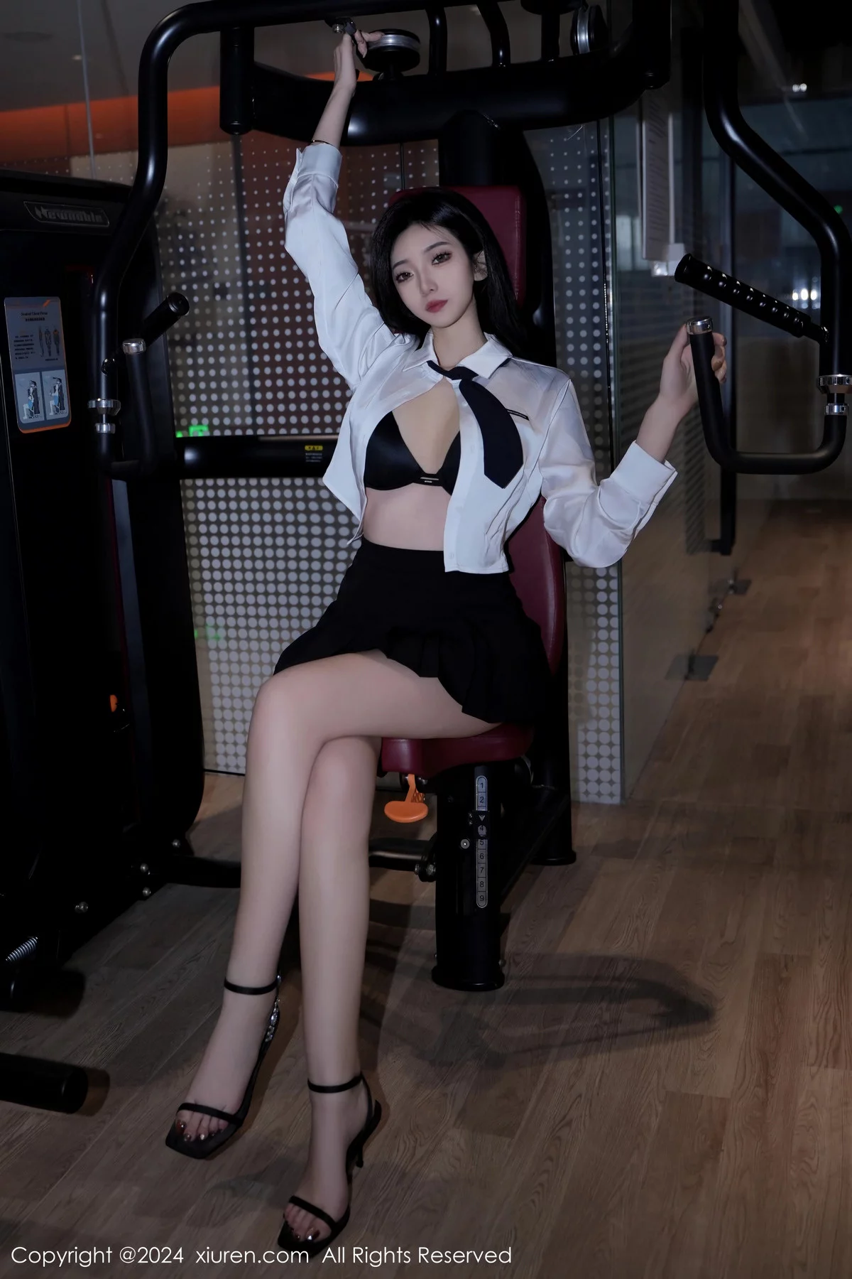 秀人集.com_[XiuRen秀人网]No.7894_模特安琪Yee性感白上衣配黑短裙露黑色内衣秀惹火身材诱惑写真77P