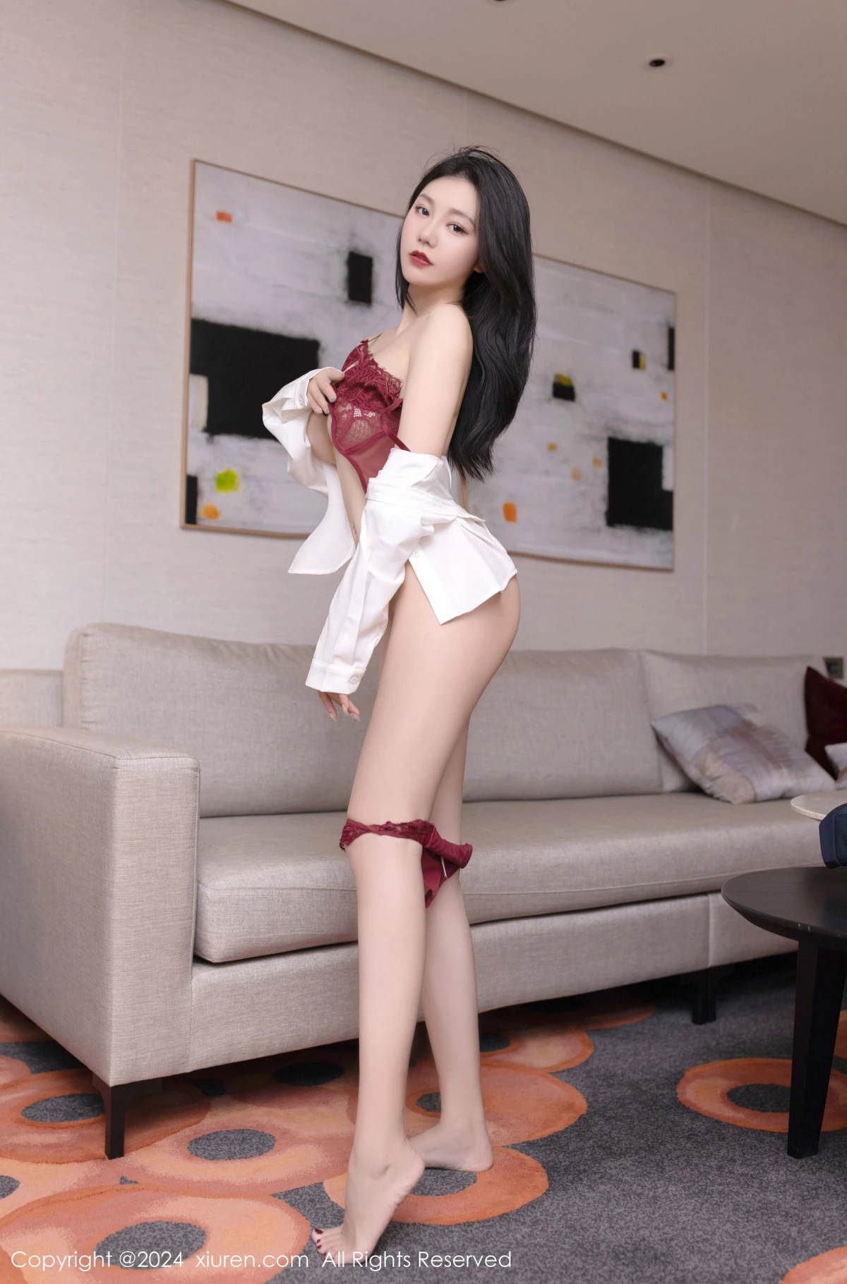 秀人集.com_[XiuRen秀人网]No.7968_模特安然anran性感空姐制服露红色蕾丝内衣秀柔美身姿诱惑写真79P