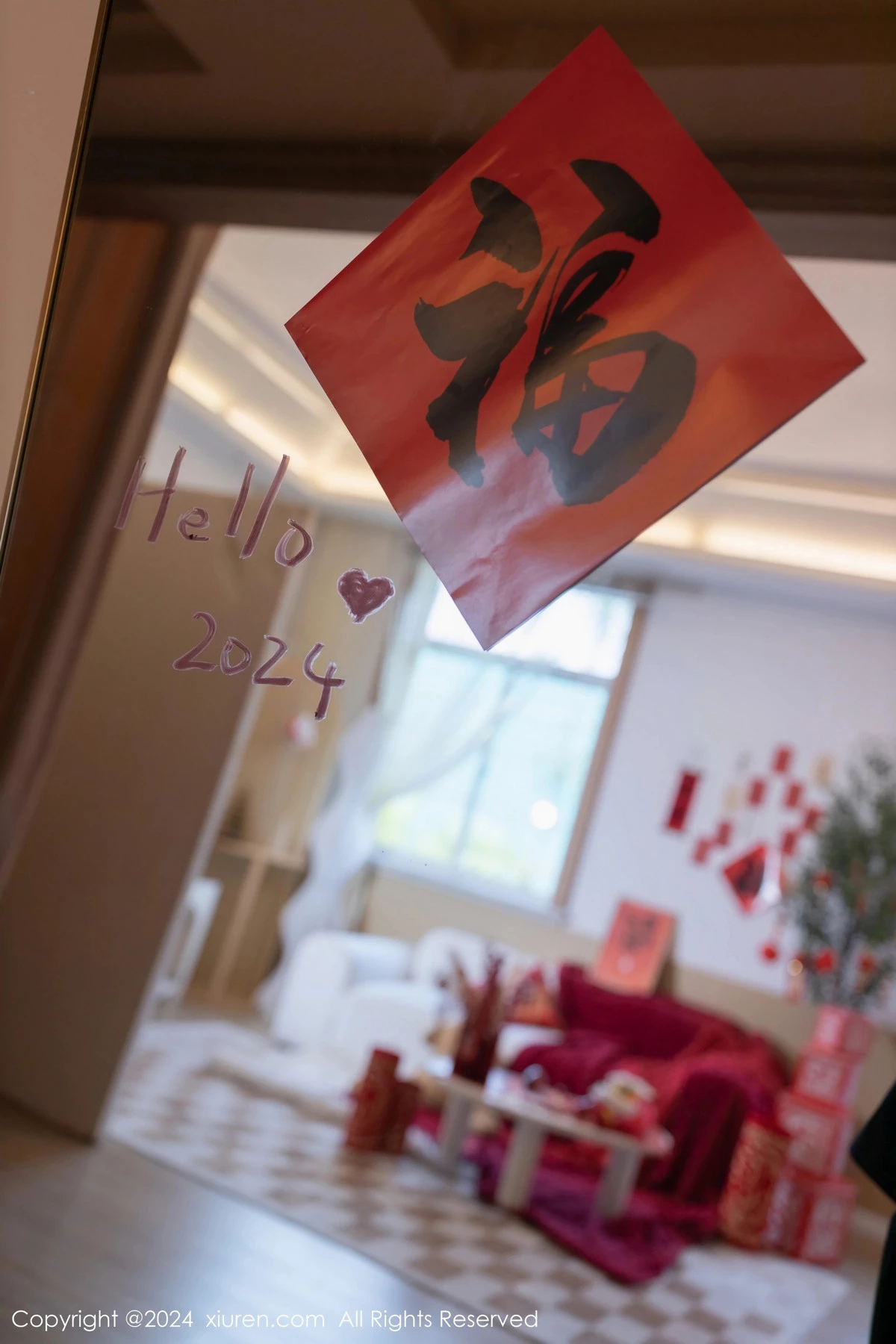 秀人集.com_[XiuRen秀人网]No.8098_模特幼幼贺新春主题性感红色吊带短裙秀完美身材迷人诱惑写真82P