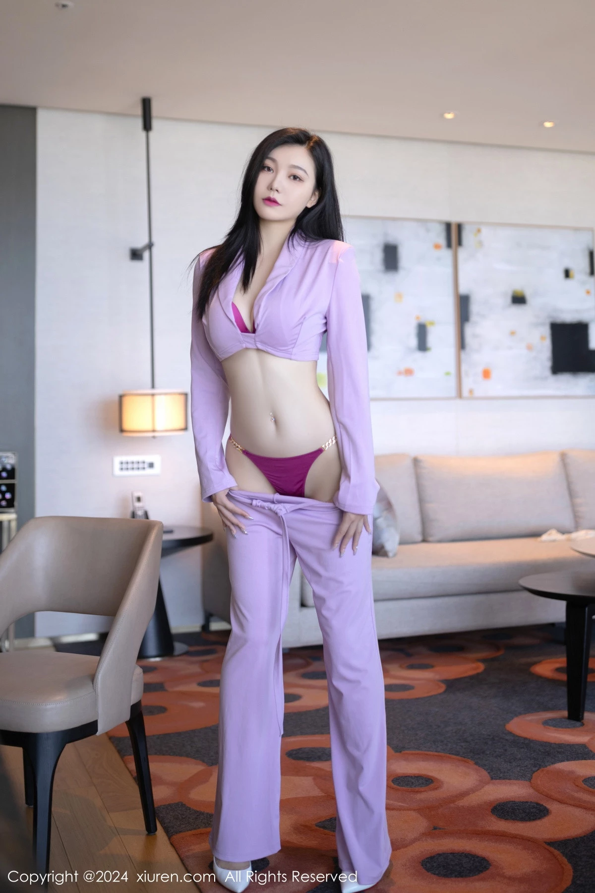 秀人集.com_[XiuRen秀人网]No.8006_模特安然anran性感淡粉套装露紫红色内衣配白丝袜完美诱惑写真80P