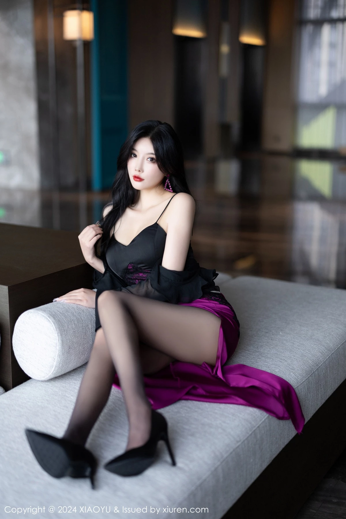 秀人集.com_[XiaoYu画语界]Vol.1192_女神杨晨晨Yome性感吊带裙+黑色情趣服饰秀完美身材诱惑写真85P