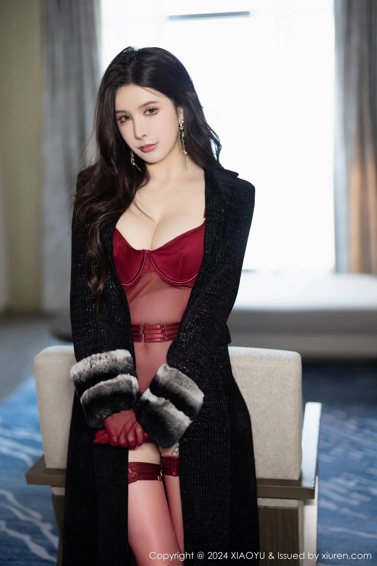 秀人集.com_[XiaoYu画语界]Vol.1210_模特李丽莎性感红色情趣服饰配红丝吊袜秀惹火身材完美诱惑写真81P