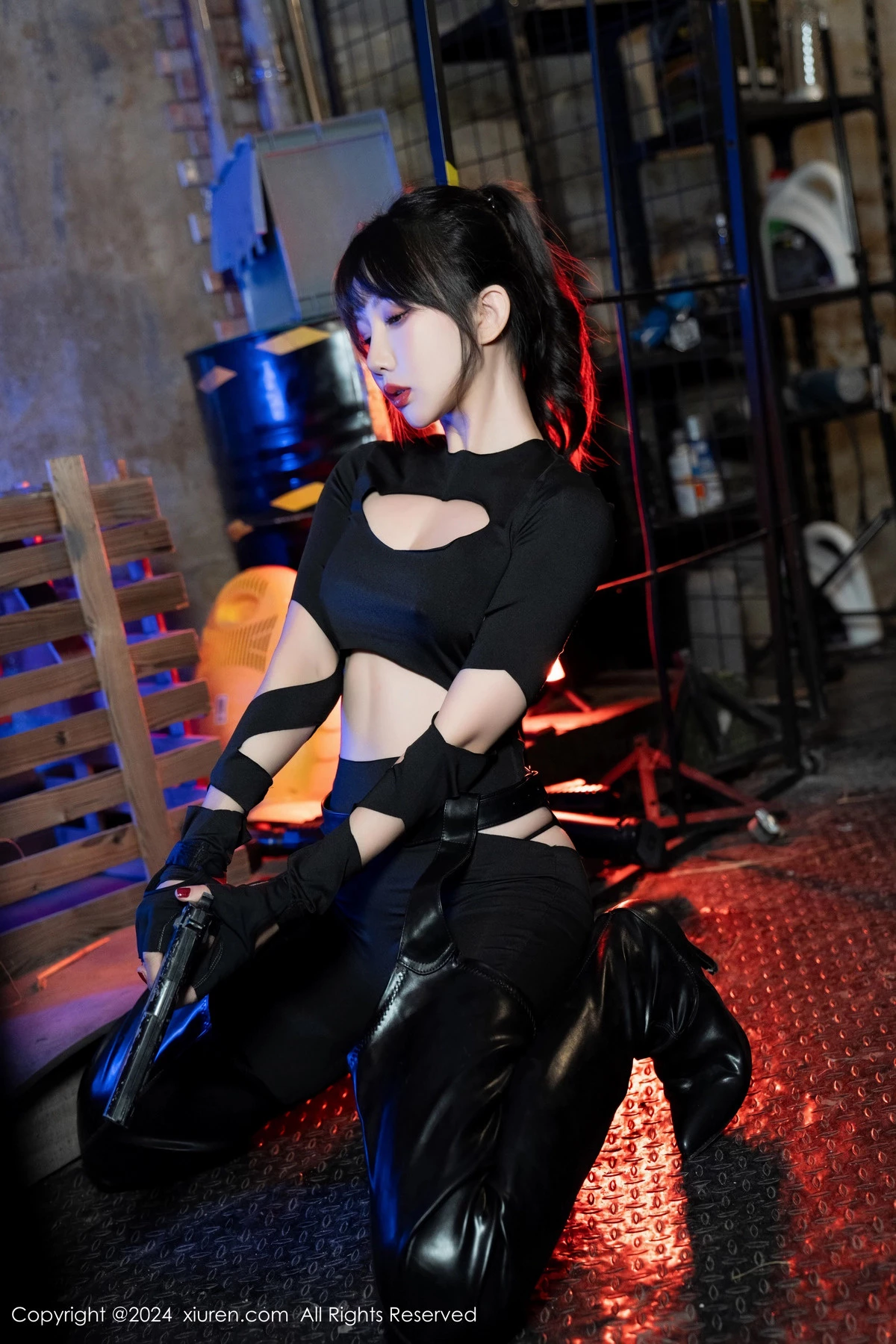 秀人集.com_[XiuRen秀人网]No.8177_模特波巧酱冷艳女特工主题性感黑色镂空服饰秀曼妙身姿诱惑写真91P