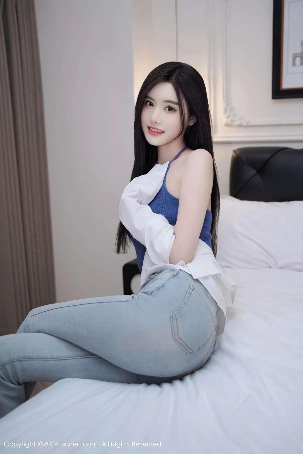 秀人集.com_[XiuRen秀人网]No.8186_模特晚苏susu性感白衬衣配牛仔裤露蓝色内衣秀完美身材诱惑写真67P