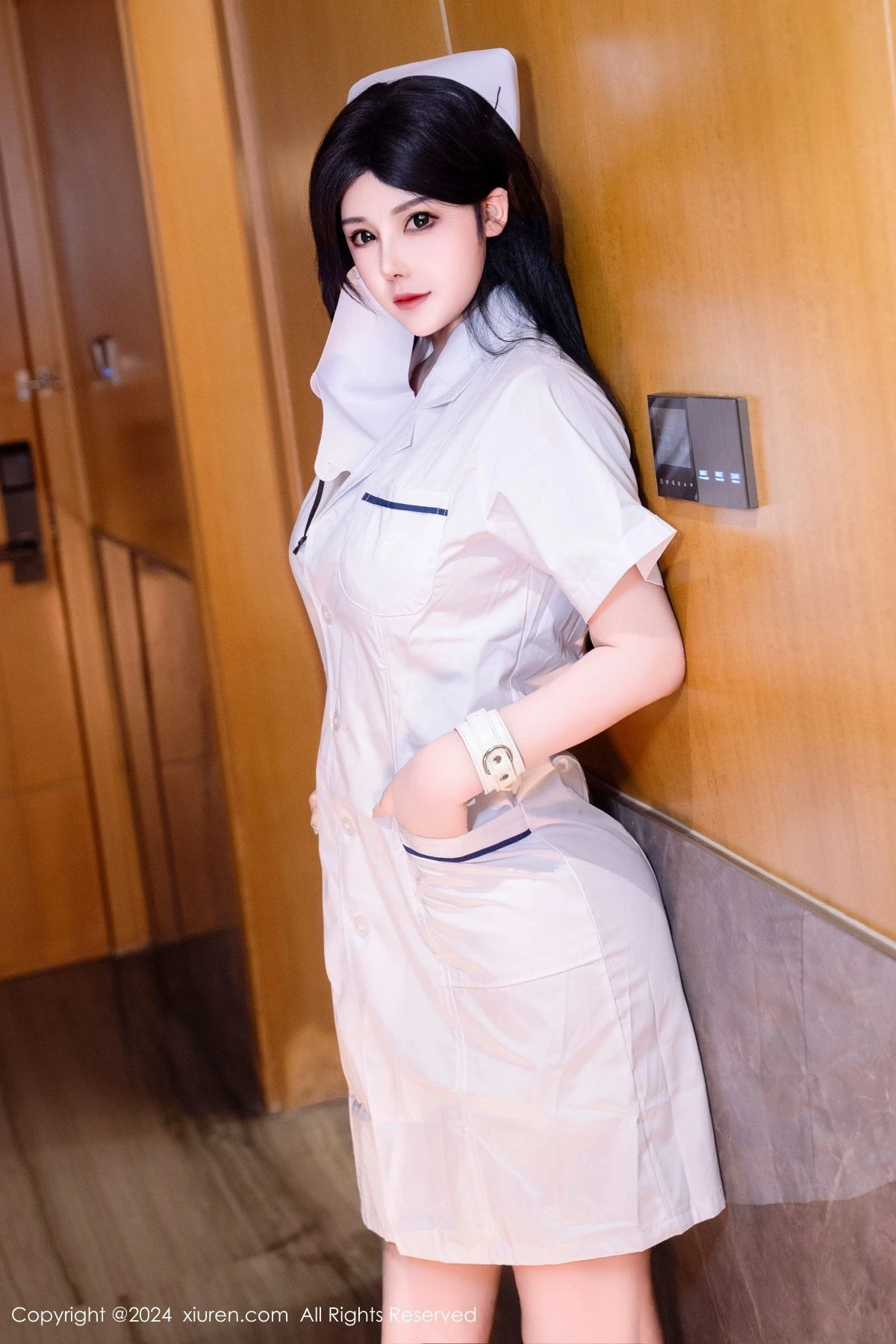 秀人集.com_[XiuRen秀人网]No.8206_新人模特陈芊儿性感白色护士裙露白色内衣秀曼妙身姿诱惑写真64P