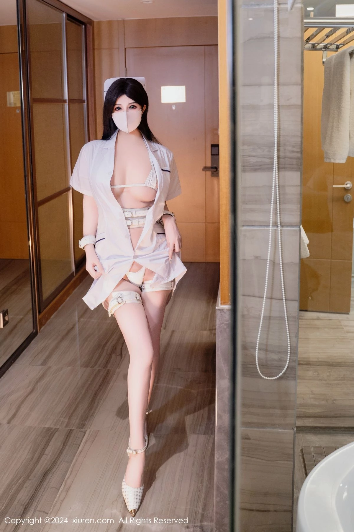 秀人集.com_[XiuRen秀人网]No.8206_新人模特陈芊儿性感白色护士裙露白色内衣秀曼妙身姿诱惑写真64P