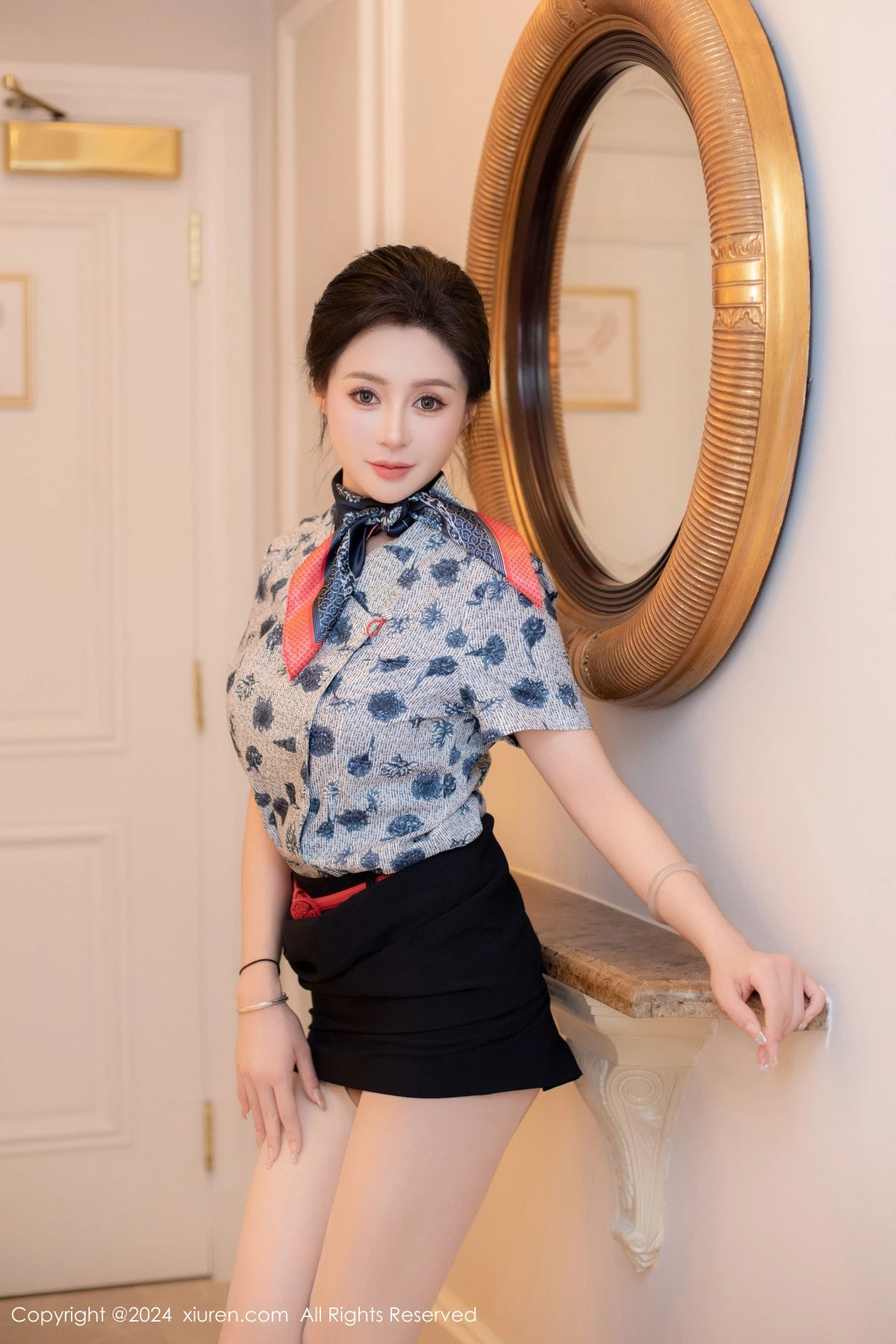 秀人集.com_[XiuRen秀人网]No.8248_模特林幼一性感空姐制服露绿色内衣配开档肉丝秀丰腴身姿诱惑写真78P