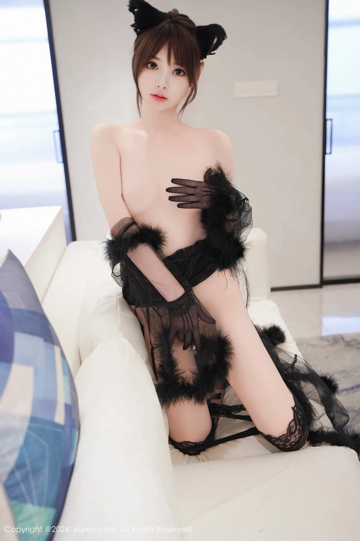 秀人集.com_[XiuRen秀人网]No.8297_模特梦灵儿Mini性感黑色轻透薄纱蕾丝内衣配黑丝吊袜极致魅惑写真69P