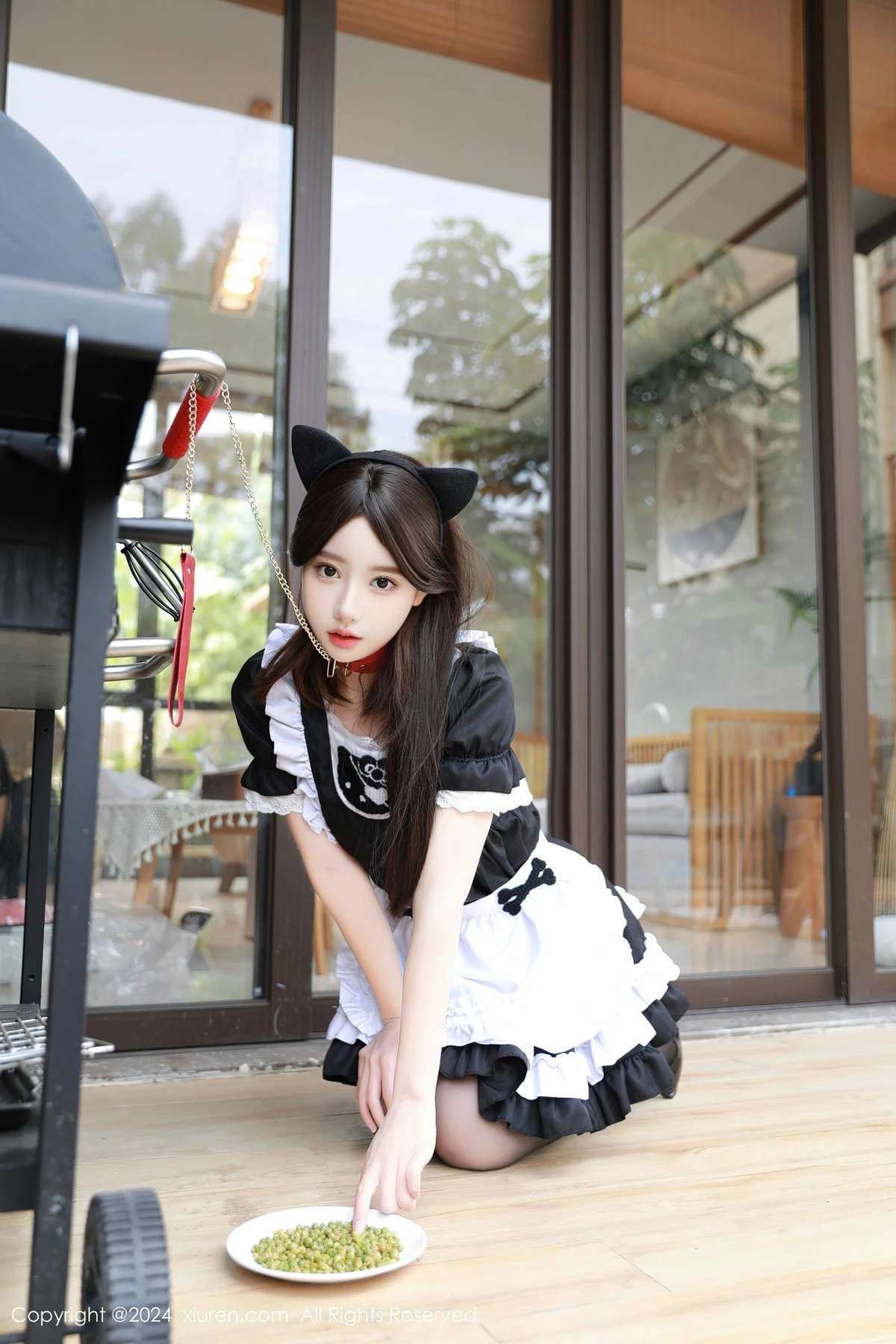 秀人集.com_[XiuRen秀人网]No.8351_模特桃妖夭性感黑色女仆服饰配超薄无内黑丝秀娇美身段诱惑写真89P