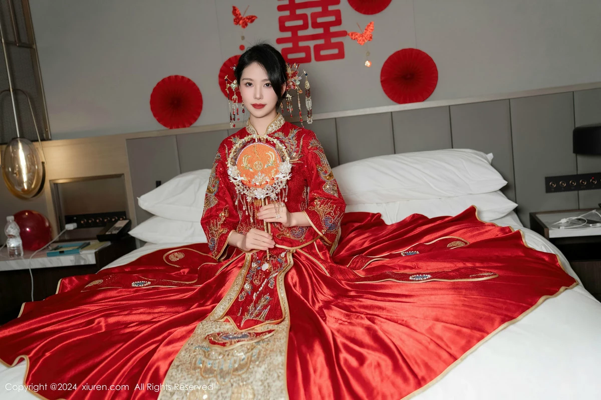 秀人集.com_[XiuRen秀人网]No.8376_模特利世性感红色新娘妆露红色内衣配超薄闪亮肉丝完美诱惑写真95P