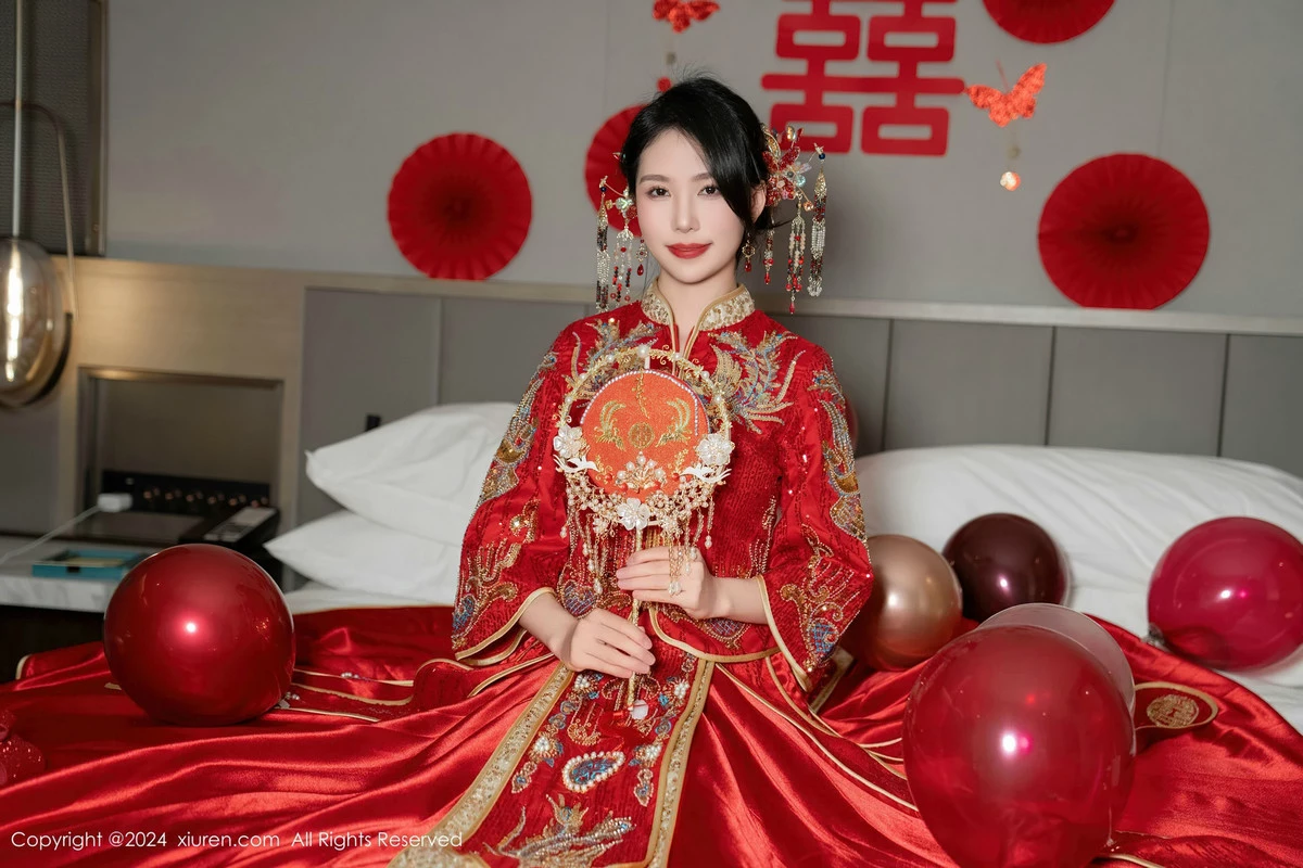 秀人集.com_[XiuRen秀人网]No.8376_模特利世性感红色新娘妆露红色内衣配超薄闪亮肉丝完美诱惑写真95P