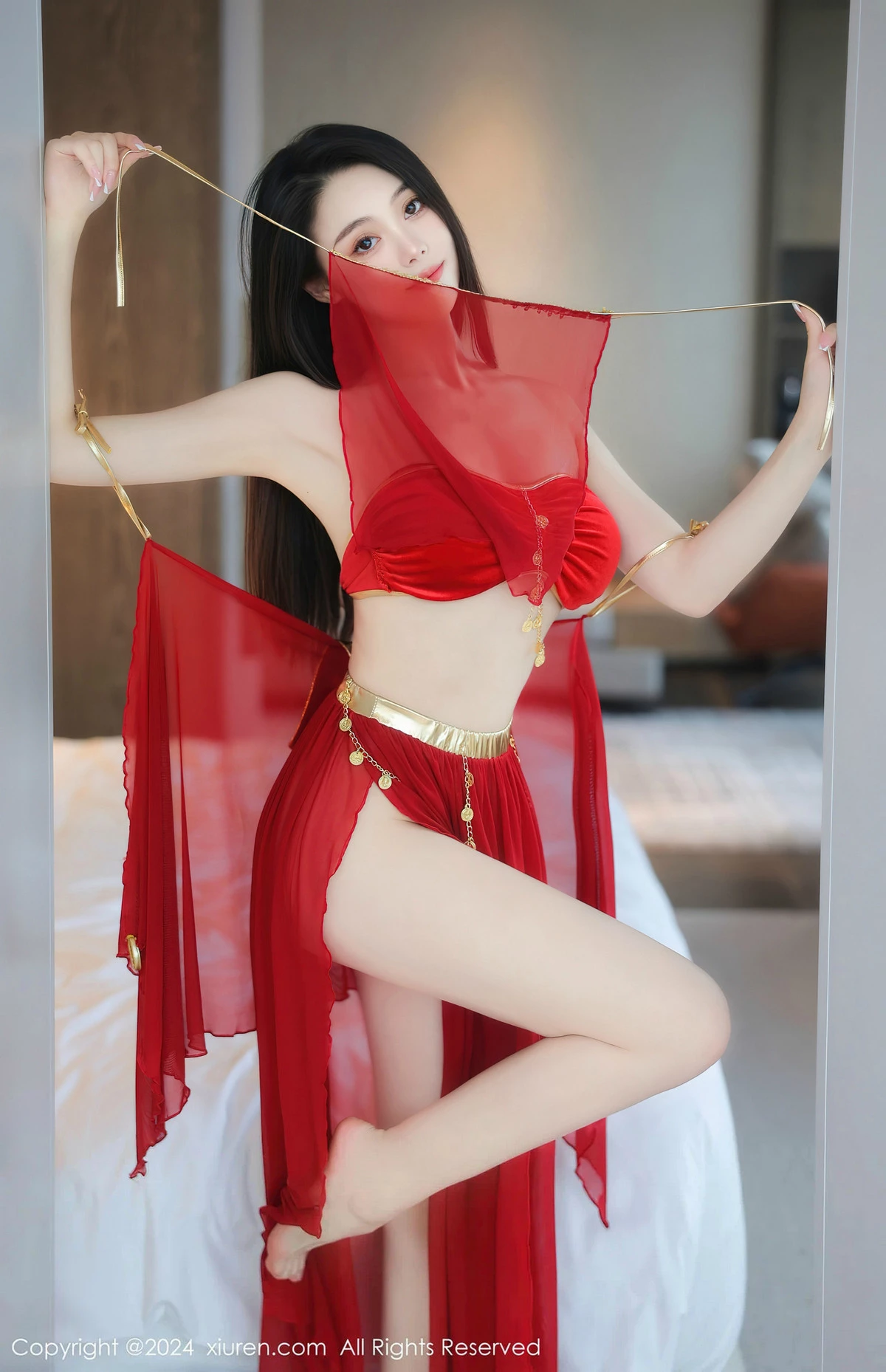 秀人集.com_[XiuRen秀人网]No.8420_模特清妙异域舞娘装扮性感红色舞裙秀曼妙身姿修长美腿迷人写真93P
