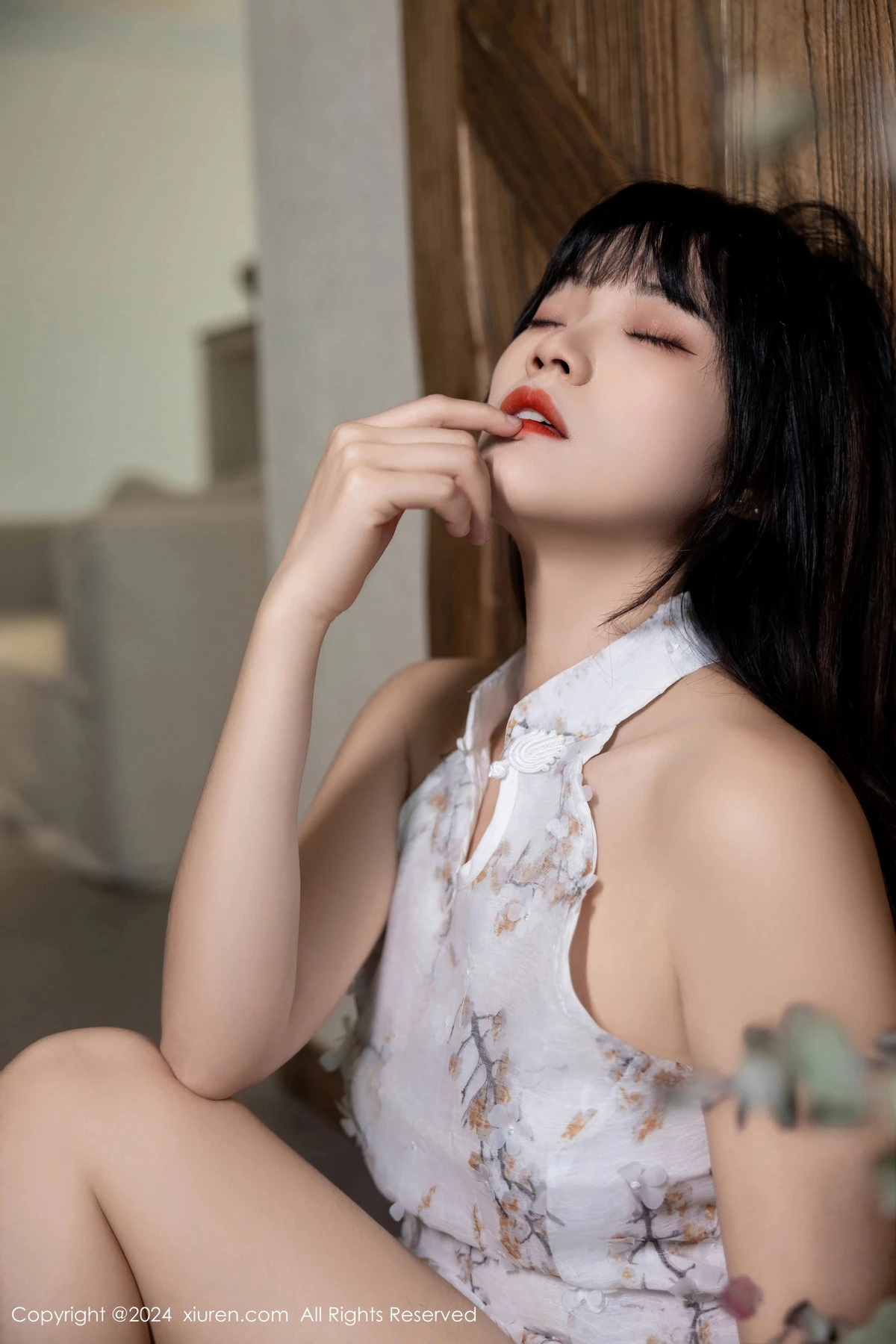 秀人集.com_[XiuRen秀人网]No.8434_模特唐安诺性感带图案连衣短裙露黑色内衣秀曼妙身姿诱惑写真59P