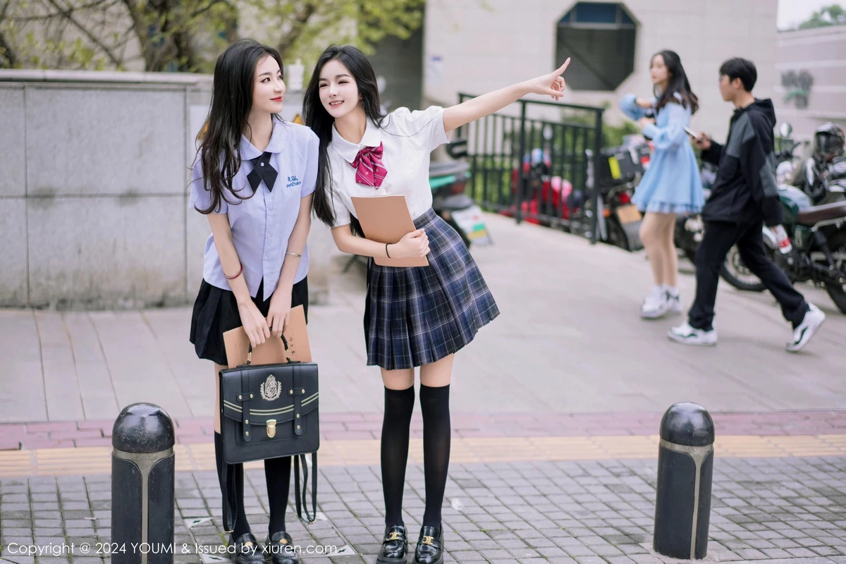 秀人集.com_[YouMi尤蜜荟]Vol.1057_模特鱼尾fish＆小茶茶性感学妹制服配黑丝袜秀完美身材迷人写真103P