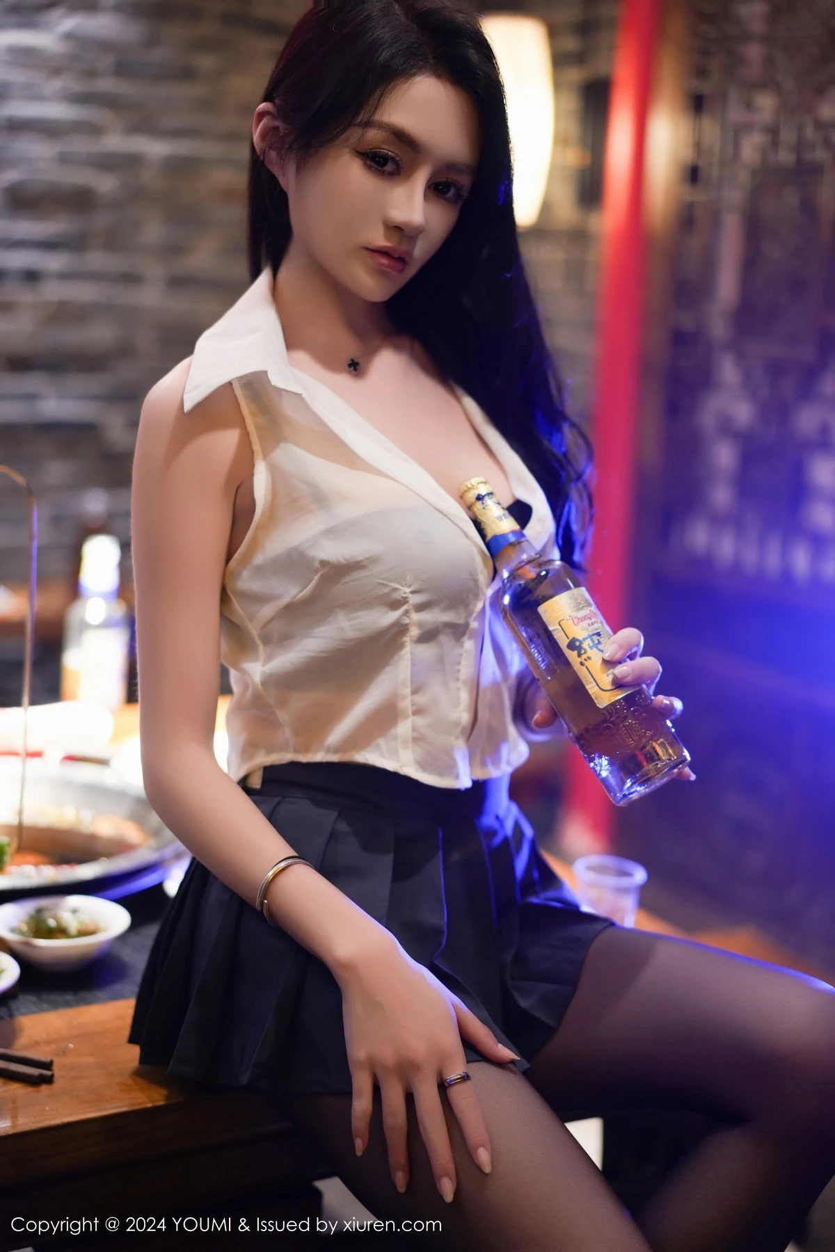 秀人集.com_[YouMi尤蜜荟]Vol.1062_模特林幼一性感JK制服露黑色内衣配超薄黑丝秀完美身材诱惑写真70P