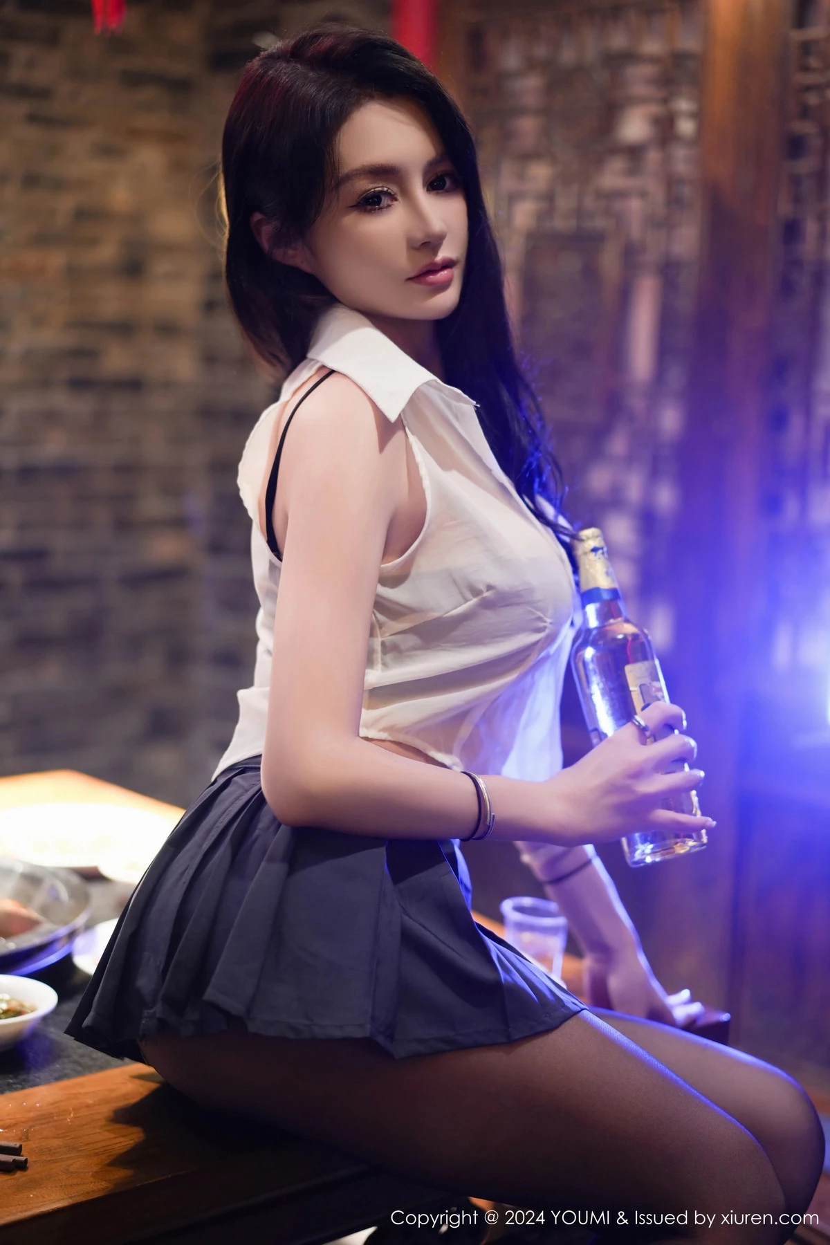 秀人集.com_[YouMi尤蜜荟]Vol.1062_模特林幼一性感JK制服露黑色内衣配超薄黑丝秀完美身材诱惑写真70P