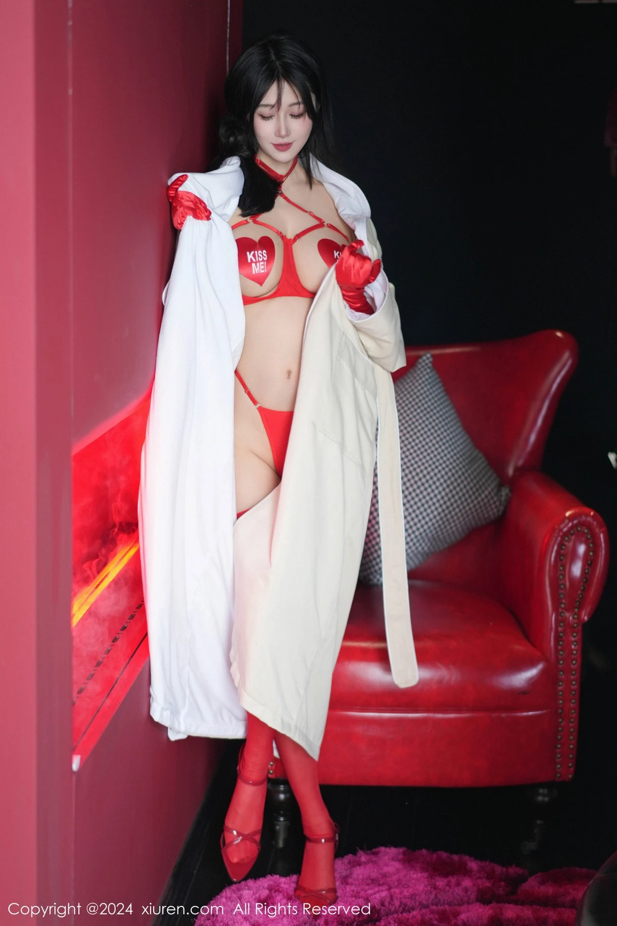 秀人集.com_[XiuRen秀人网]No.8555_模特laura阿姣性感红色情趣内衣配红色丝袜秀曼妙身姿诱惑写真95P