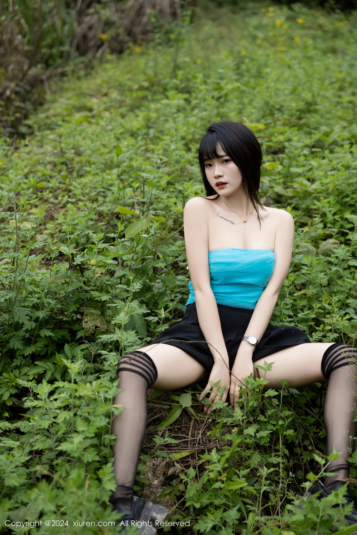 秀人集.com_[XiuRen秀人网]No.8586_模特唐安诺户外性感黑色百褶裙配黑色丝袜秀曼妙身姿迷人写真81P