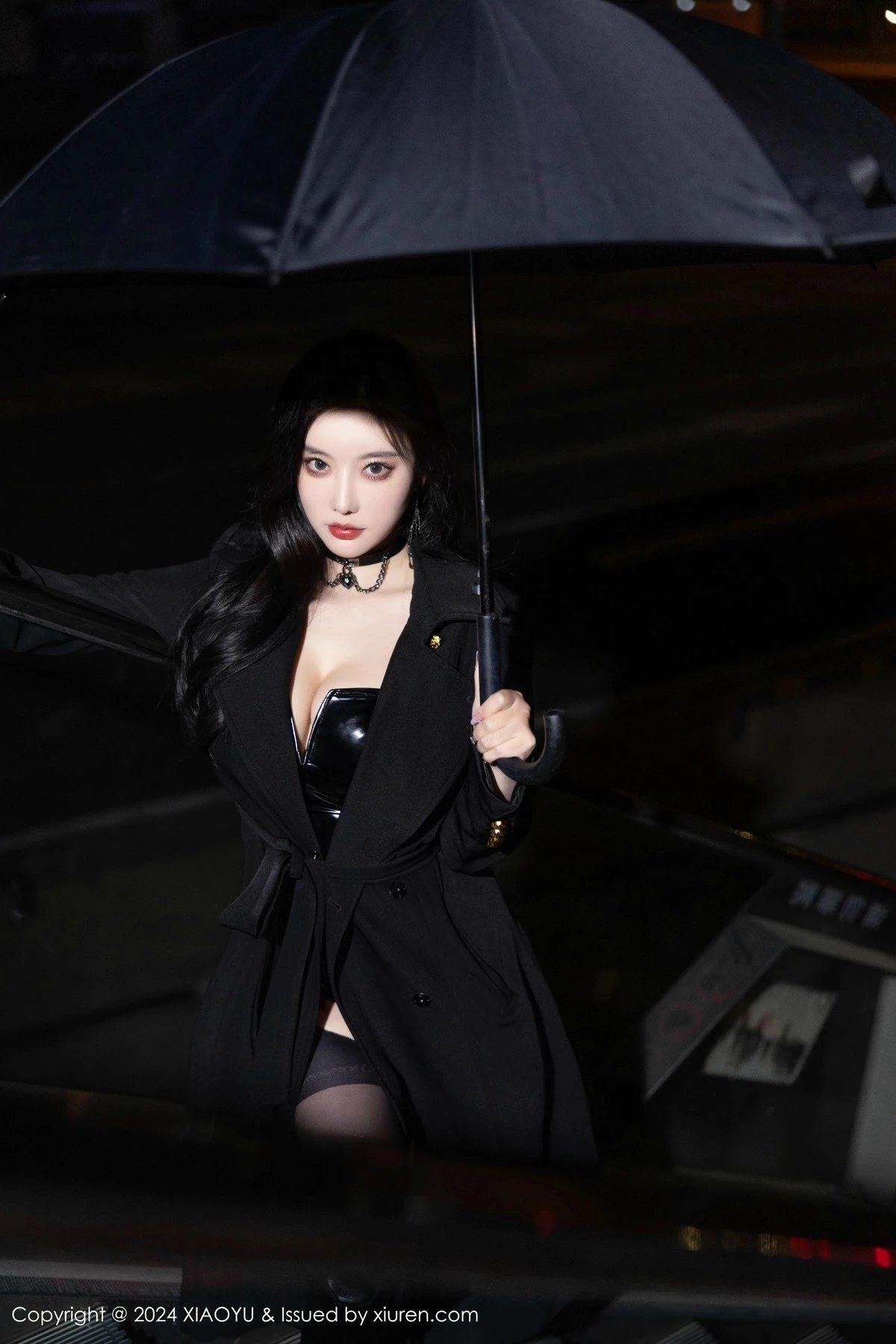 秀人集.com_[XiaoYu画语界]Vol.1241_女神杨晨晨Yome黑色外套露性感黑色皮质内衣秀丰腴身材诱惑写真85P