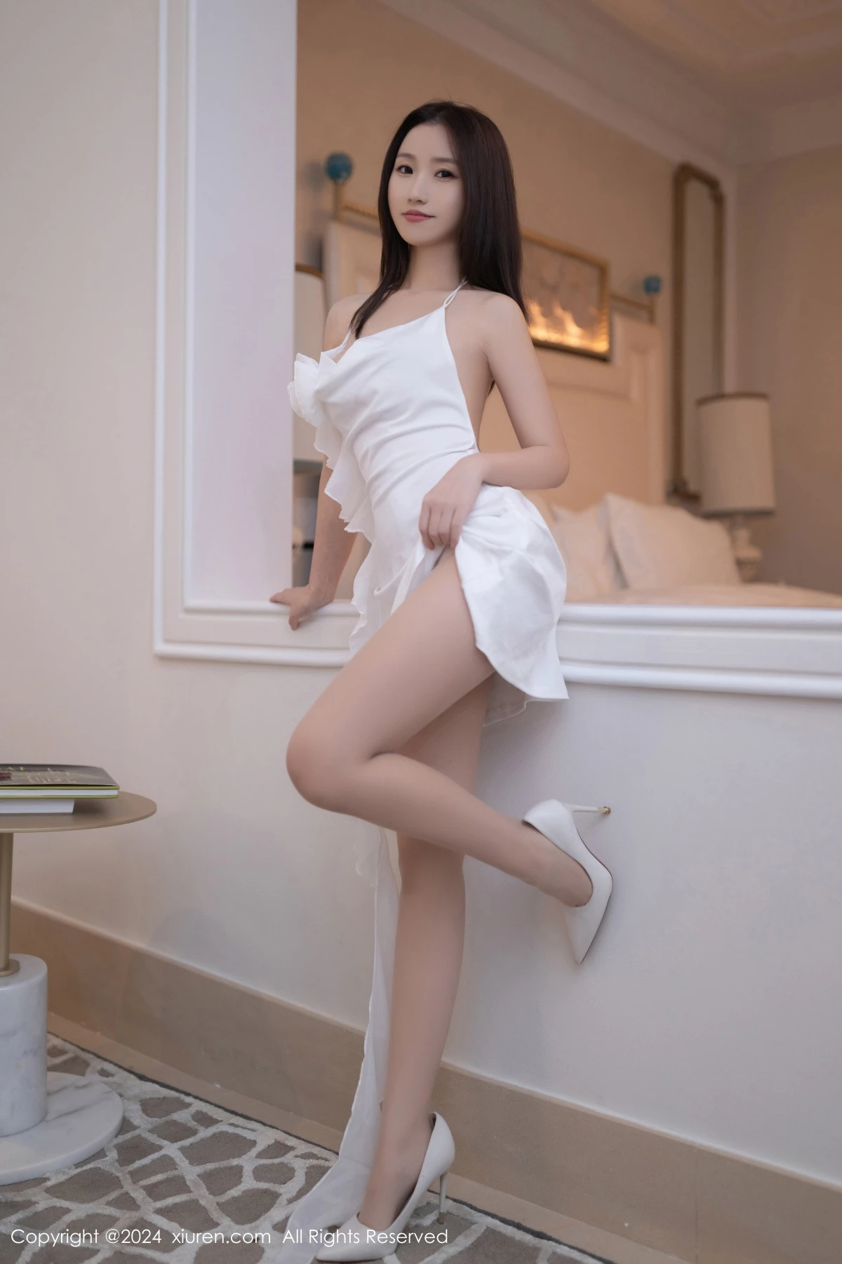 秀人集.com_[XiuRen秀人网]No.8616_模特杏子Yada性感白色连衣短裙配开档肉丝秀惹火身材诱惑写真83P