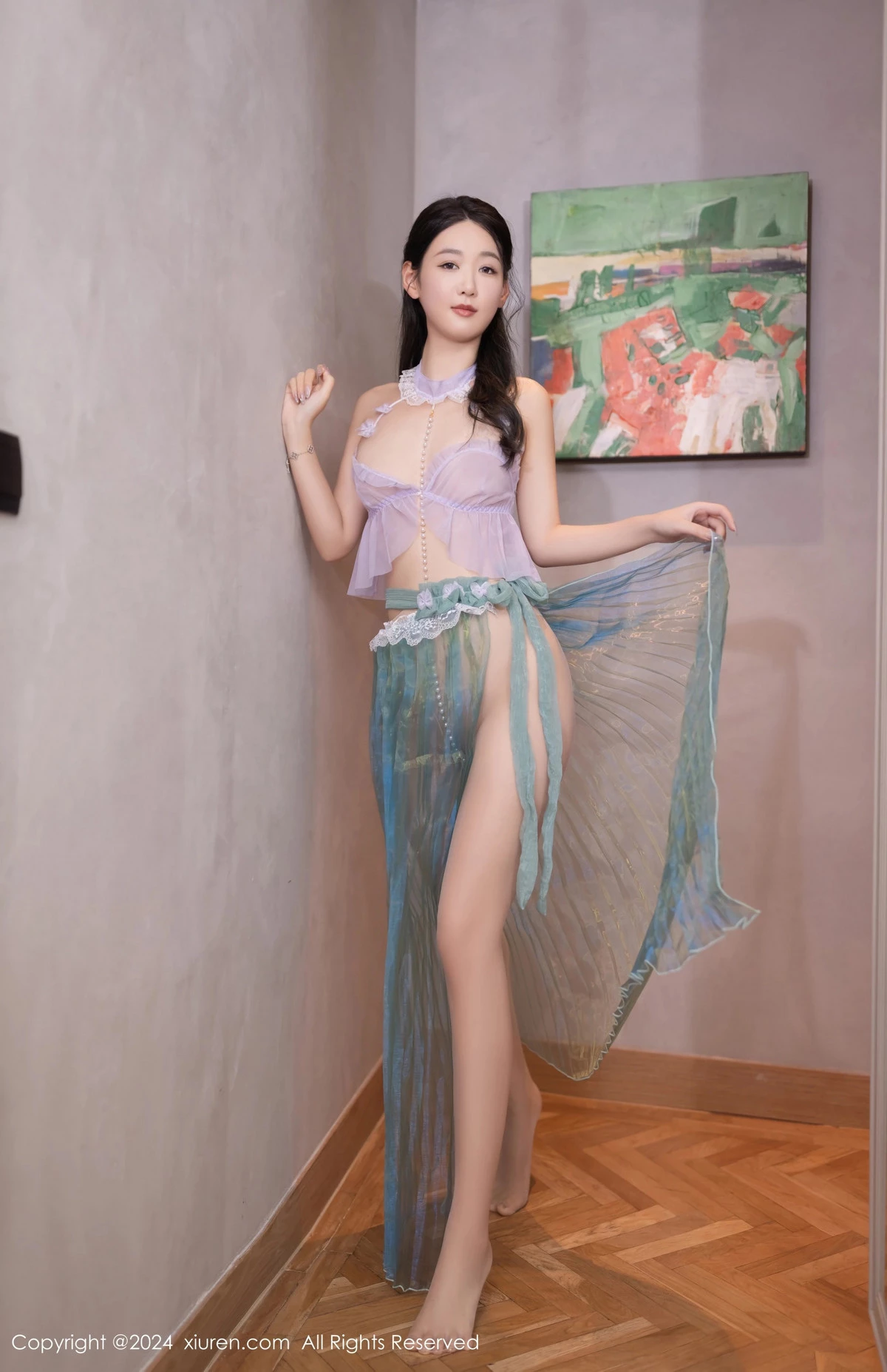 秀人集.com_[XiuRen秀人网]No.8644_模特唐安琪性感浅色轻透古风服饰配超薄肉丝秀曼妙身姿诱惑写真80P