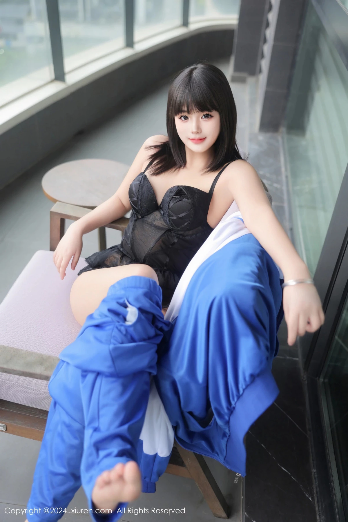 秀人集.com_[XiuRen秀人网]No.8648_模特徐若兮性感学生装露黑色蕾丝情趣内衣秀曼妙身姿诱惑写真78P