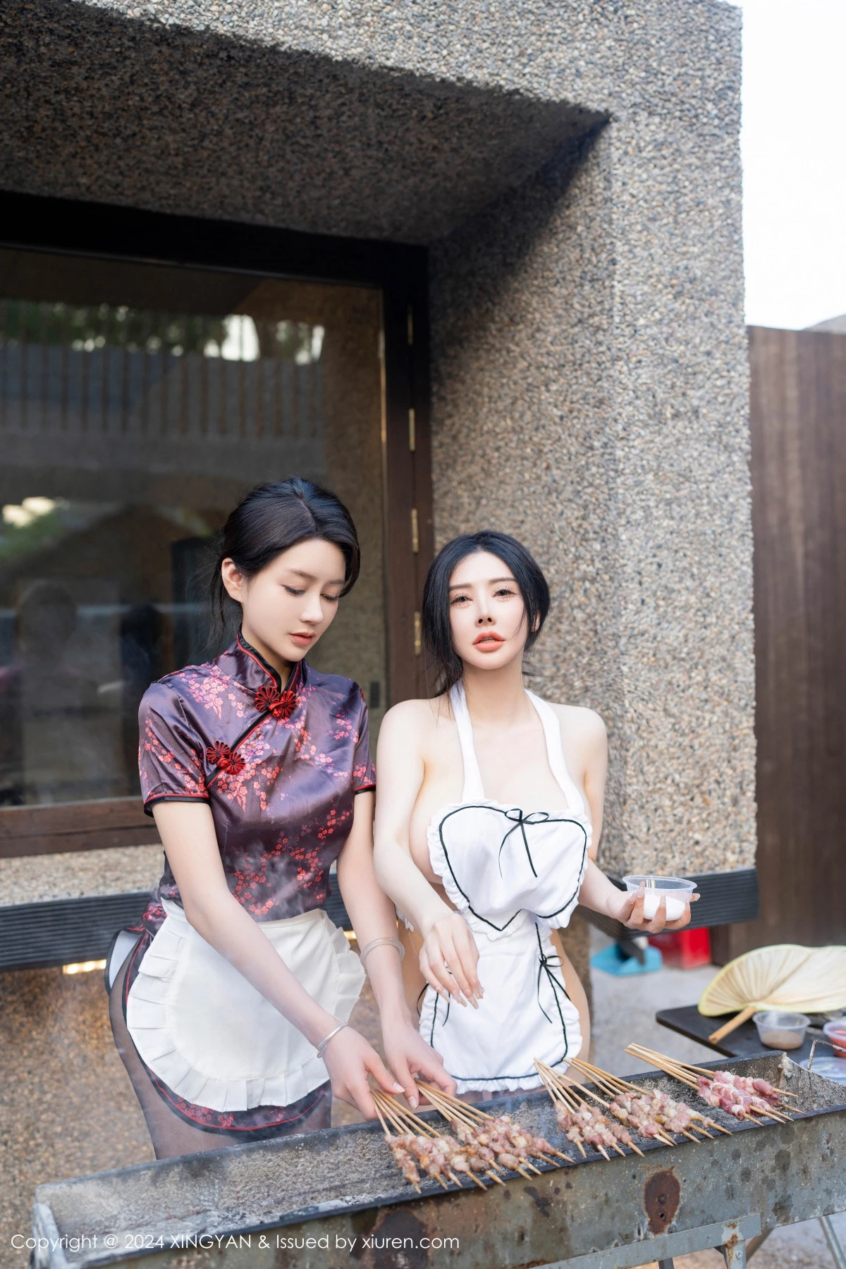 秀人集.com_[XINGYAN星颜社]VOL.242_模特合集女神潘思沁＆林幼一烧烤场景性感服饰秀完美身材诱惑写真80P