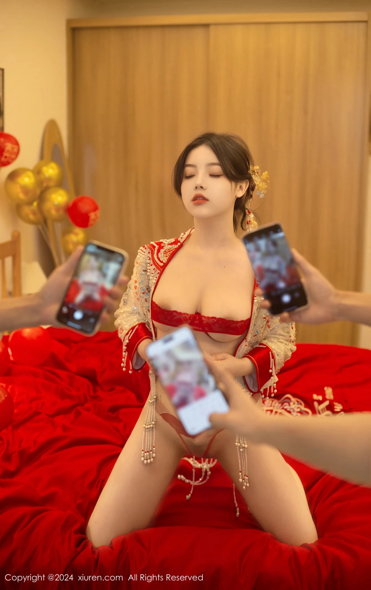 秀人集.com_[XiuRen秀人网]No.8780_模特豆瓣酱闹新娘主题红色新娘装配超薄肉丝秀丰腴身材诱惑写真111P