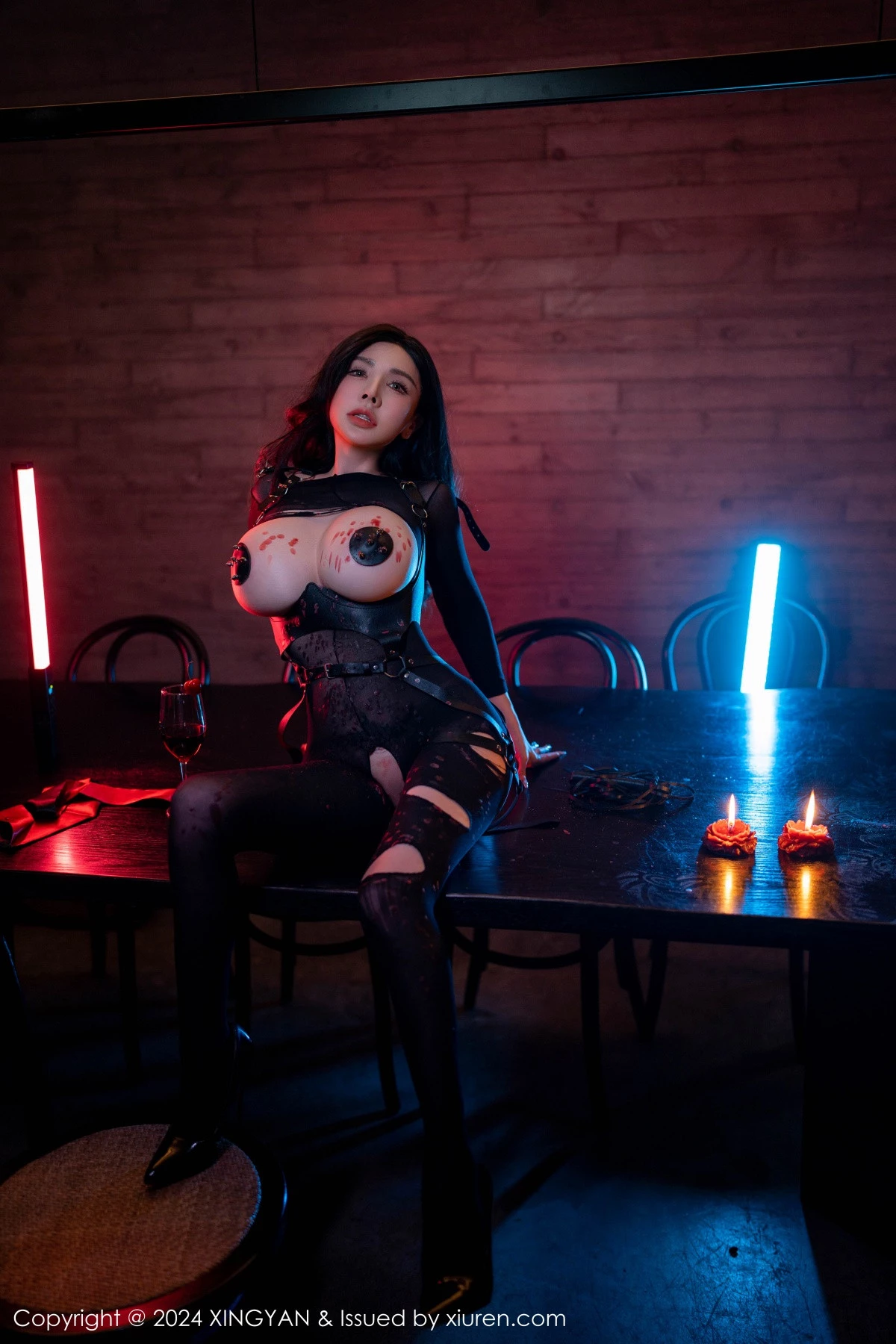 秀人集.com_[XINGYAN星颜社]VOL.248_模特潘思沁性感黑色轻透网纱连体衣秀巨乳肥臀惹火诱惑写真81P