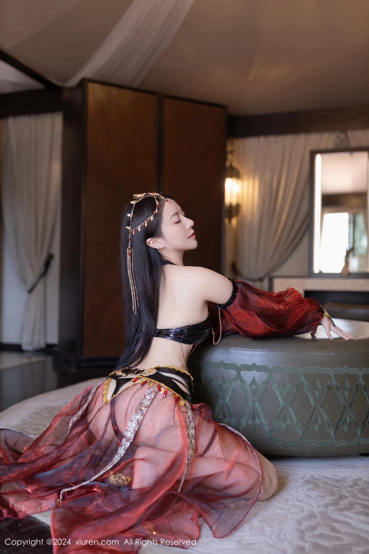 秀人集.com_[XiuRen秀人网]No.8778_模特鱼子酱Fish性感舞娘薄纱露黑色情趣内衣秀完美身材诱惑写真80P