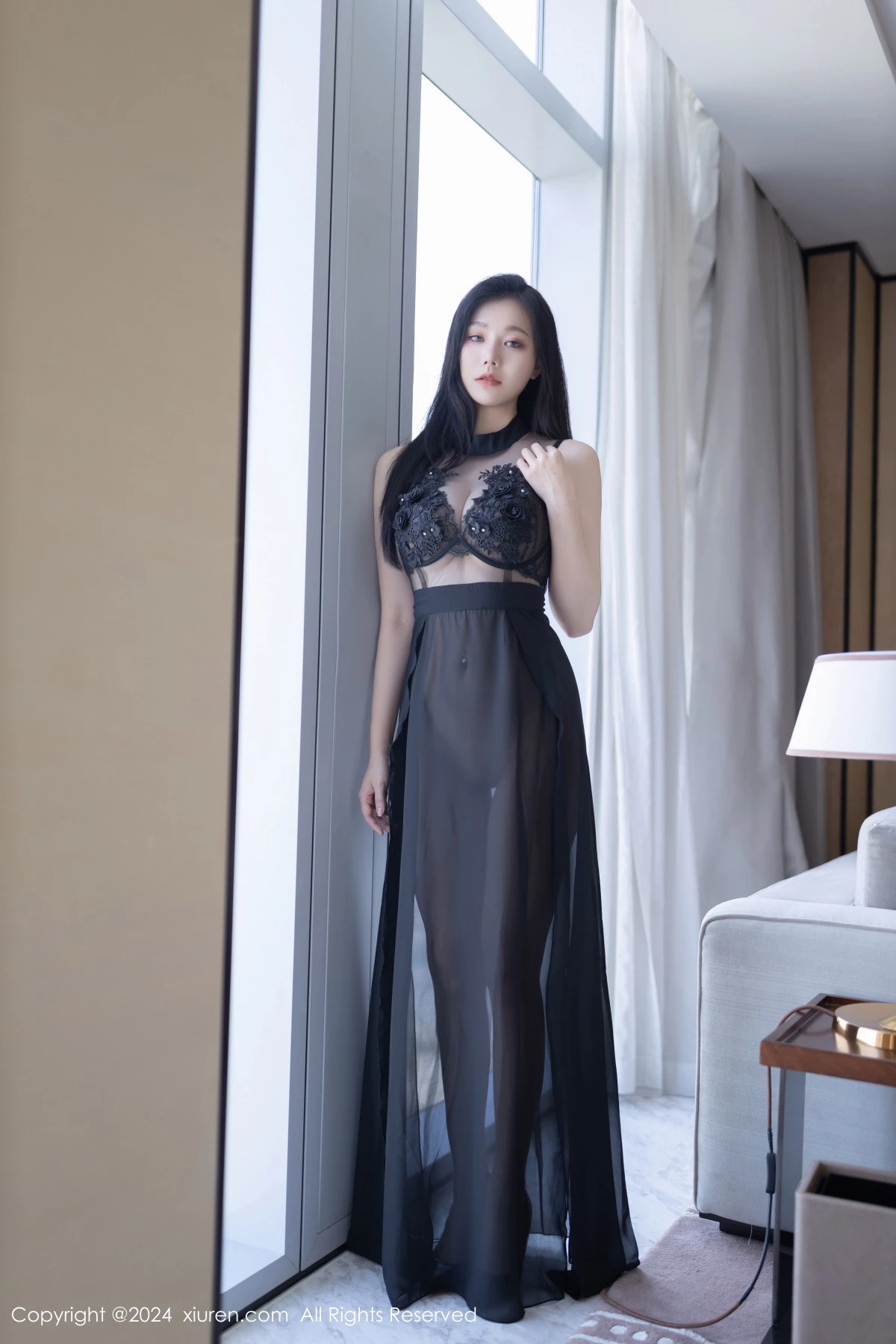 秀人集.com_[XiuRen秀人网]No.8792_模特安然anran性感黑色薄纱连衣裙露黑色内衣秀曼妙身姿诱惑写真80P