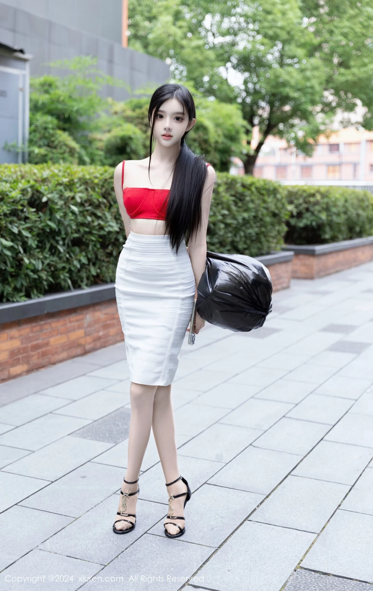 秀人集.com_[XiuRen秀人网]No.8794_模特龙雪儿红色情趣内衣配白短裙露超薄肉丝秀白嫩美腿诱惑写真51P