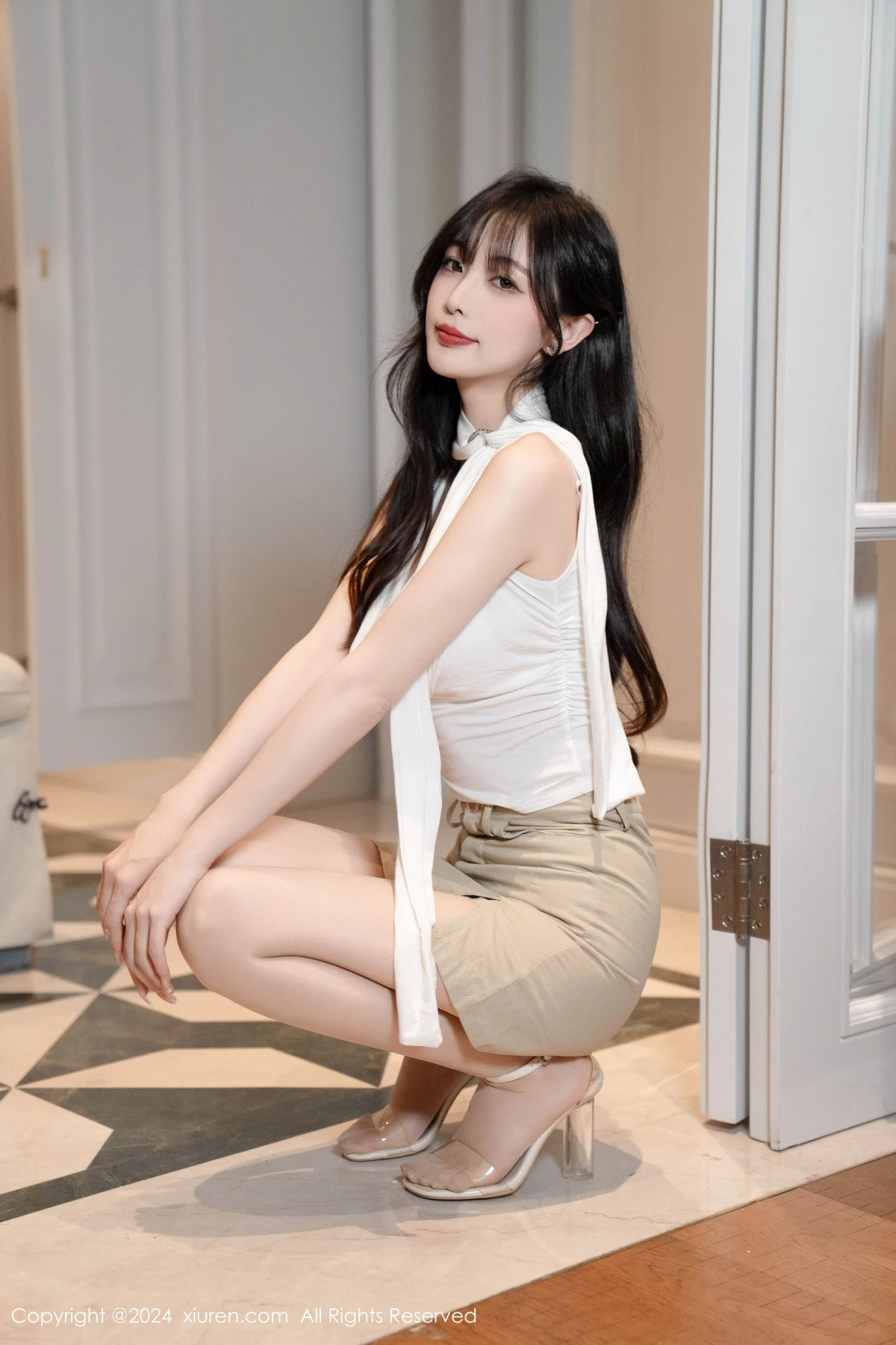 秀人集.com_[XiuRen秀人网]No.8849_模特林星阑性感白上衣露白色内衣配超薄肉丝秀曼妙身姿诱惑写真85P