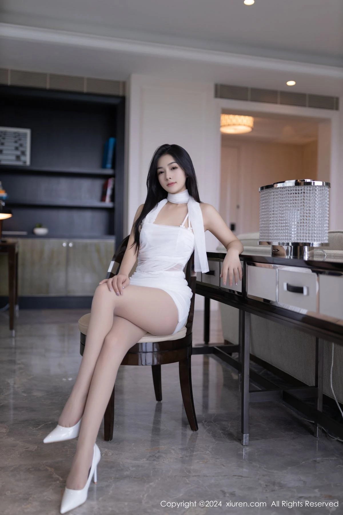 秀人集.com_[XiuRen秀人网]No.8875_模特谭小灵性感白色连衣短裙配超薄肉丝秀丰腴身材惹火诱惑写真79P