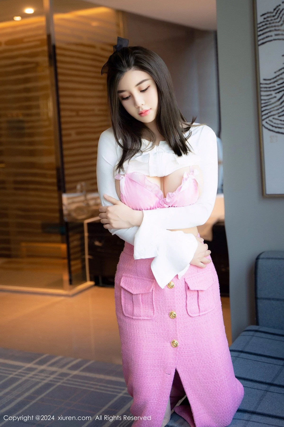 秀人集.com_[XiuRen秀人网]No.8872_模特周jojobaby性感粉色情趣内衣配粉色网袜秀完美身材诱惑写真70P