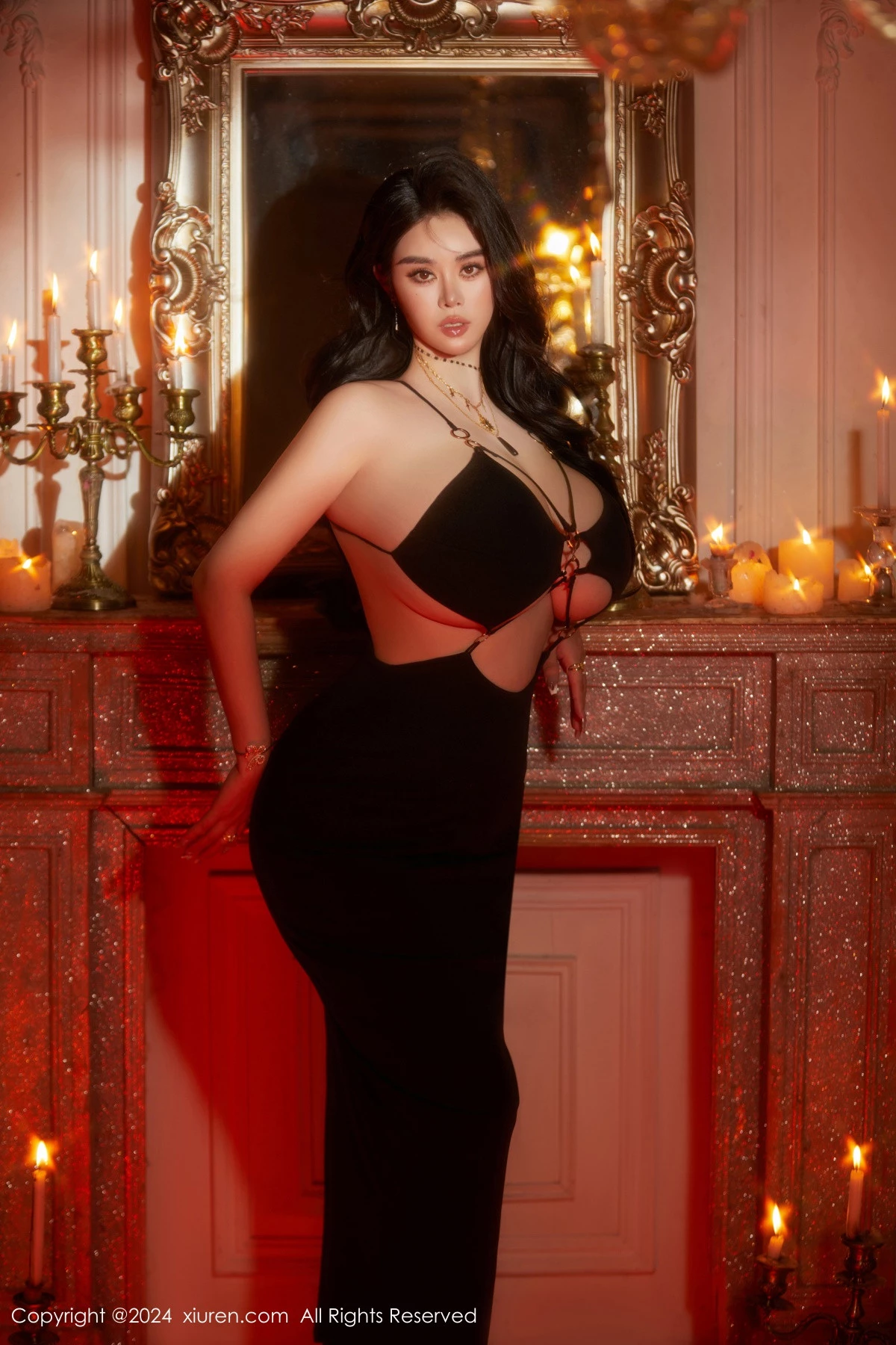 秀人集.com_[XiuRen秀人网]No.8878_模特戴渃欣性感紫色连衣裙+白色连衣裙秀丰满身材惹火诱惑写真47P