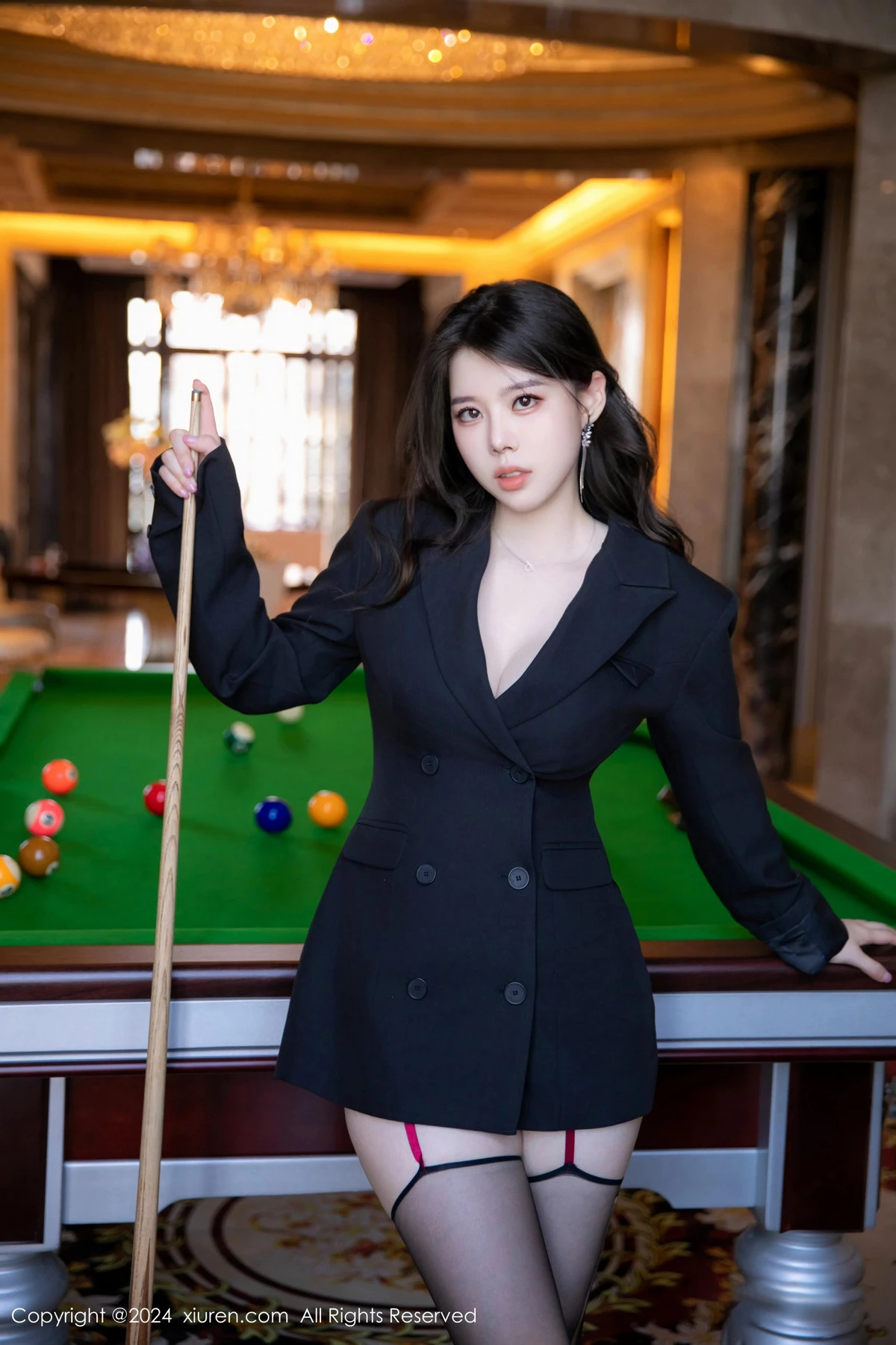 秀人集.com_[XiuRen秀人网]No.8946_模特白茹雪abby台球主题性感蕾丝内衣配黑丝吊袜秀美腿诱惑写真76P