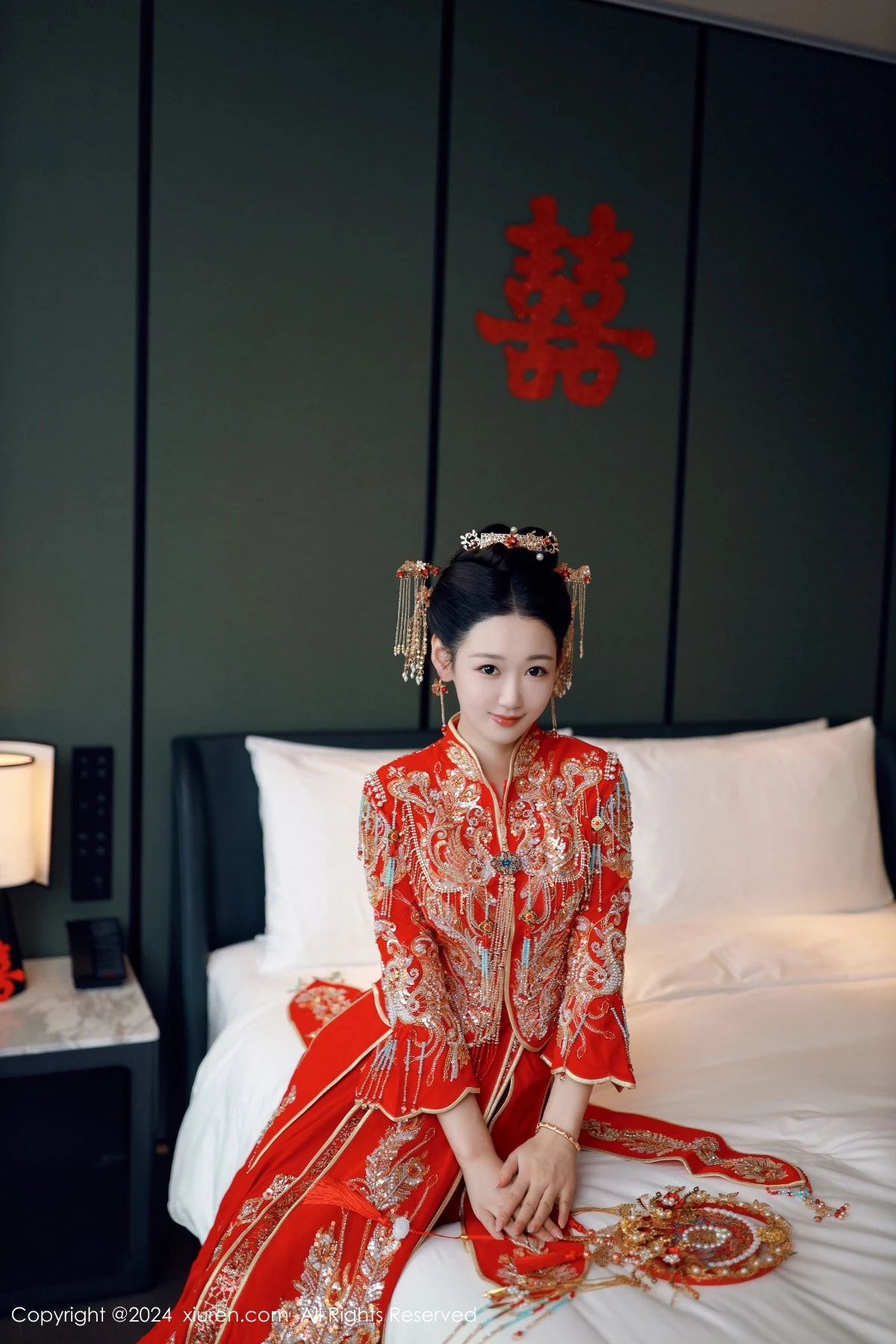 秀人集.com_[XiuRen秀人网]No.8972_模特唐安琪性感红色新娘服饰露红色内衣配超薄肉丝撩人诱惑写真79P