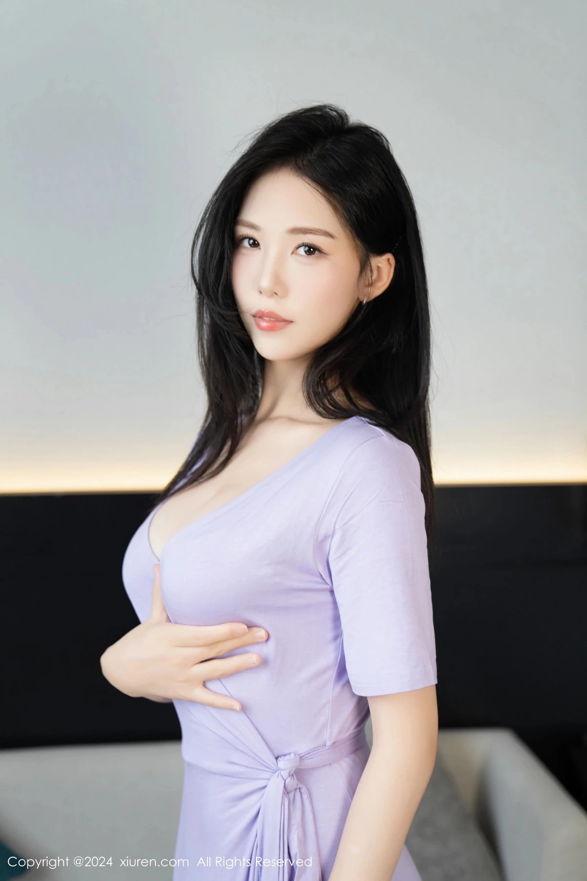 秀人集.com_[XiuRen秀人网]No.9094_模特利世性感紫色连衣裙露灰色内衣配肉丝袜秀曼妙身姿诱惑写真100P