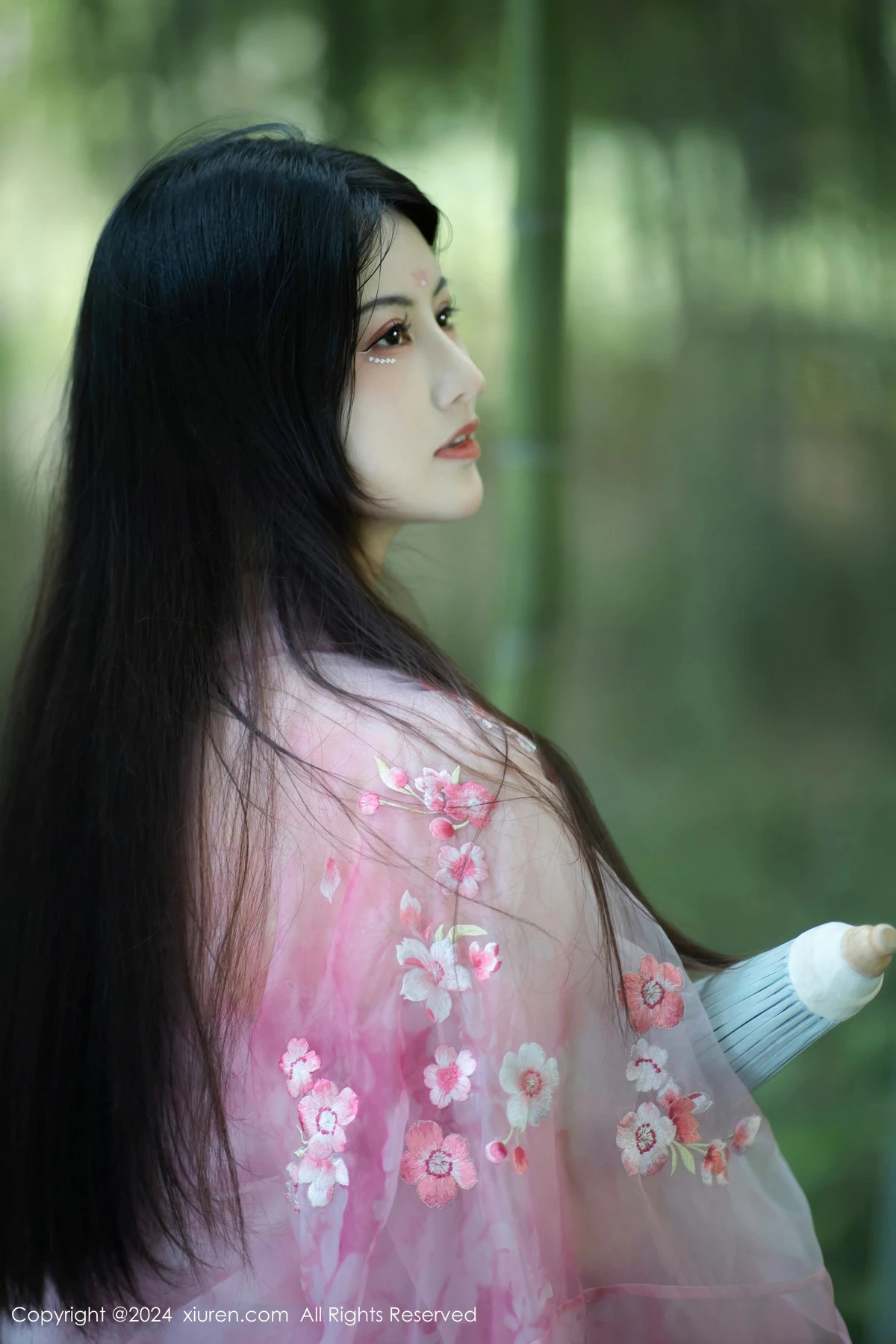 秀人集.com_[XiuRen秀人网]No.9100_模特诗诗kiki户外性感粉色古风薄纱服饰秀丰腴身姿惹火诱惑写真70P