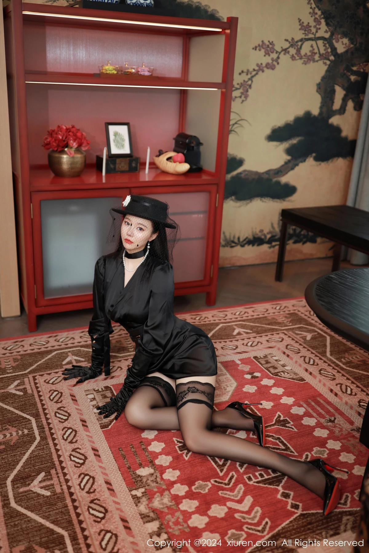 秀人集.com_[XiuRen秀人网]No.9041_模特安然anran黑色服饰露黑色内衣配黑丝吊袜秀柔美身段诱惑写真81P