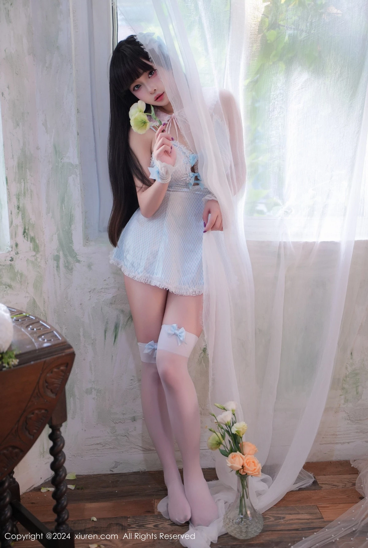 秀人集.com_[XiuRen秀人网]No.9258_新人模特正妹Abby性感女仆装扮配白丝袜秀丰满身材惹火诱惑写真68P