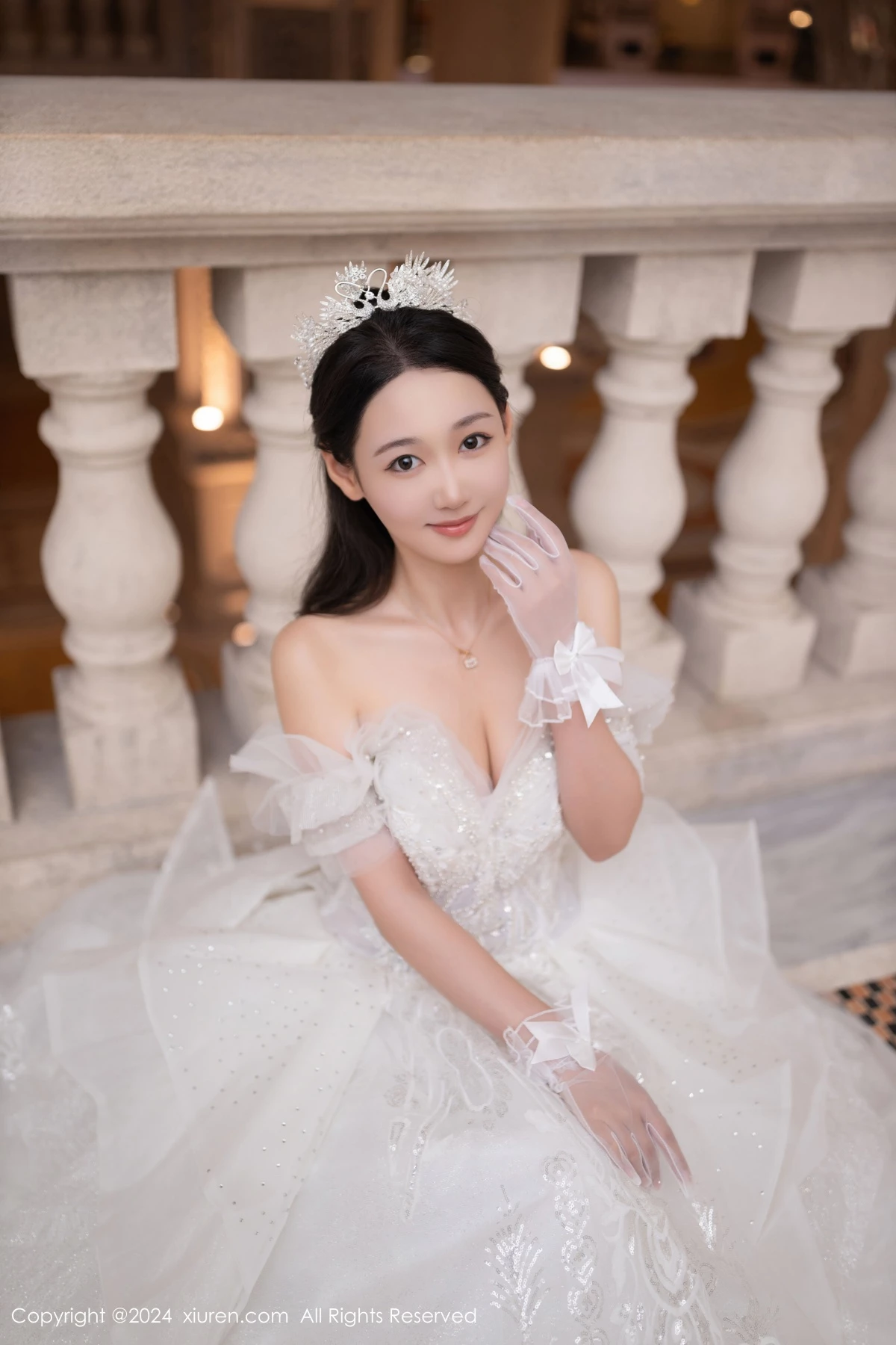 秀人集.com_[XiuRen秀人网]No.9283_模特唐安琪性感白色婚纱露白色内衣配超薄肉丝秀美腿诱惑写真86P