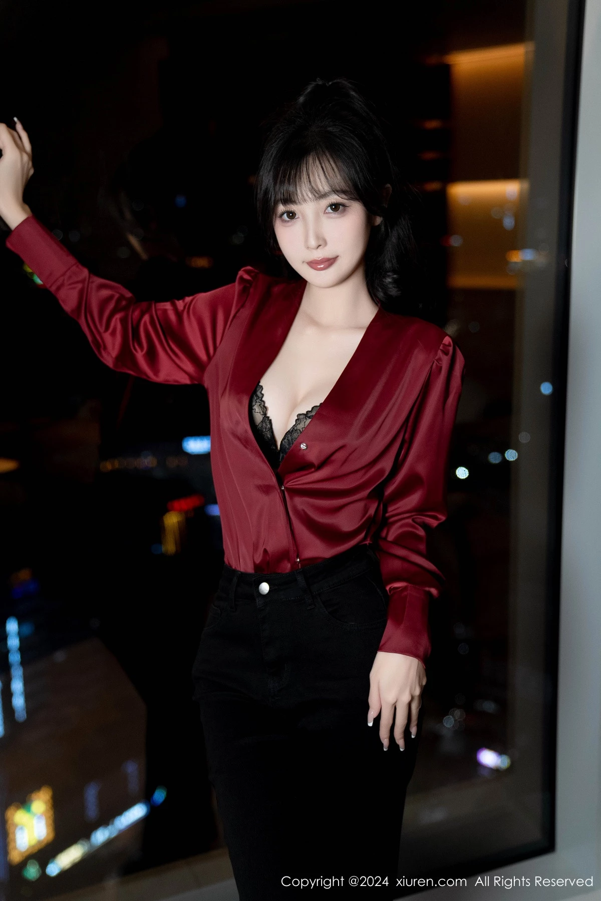 秀人集.com_[XiuRen秀人网]No.9299_模特林星阑私房性感黑色蕾丝内衣配开档黑丝秀曼妙身姿诱惑写真94P