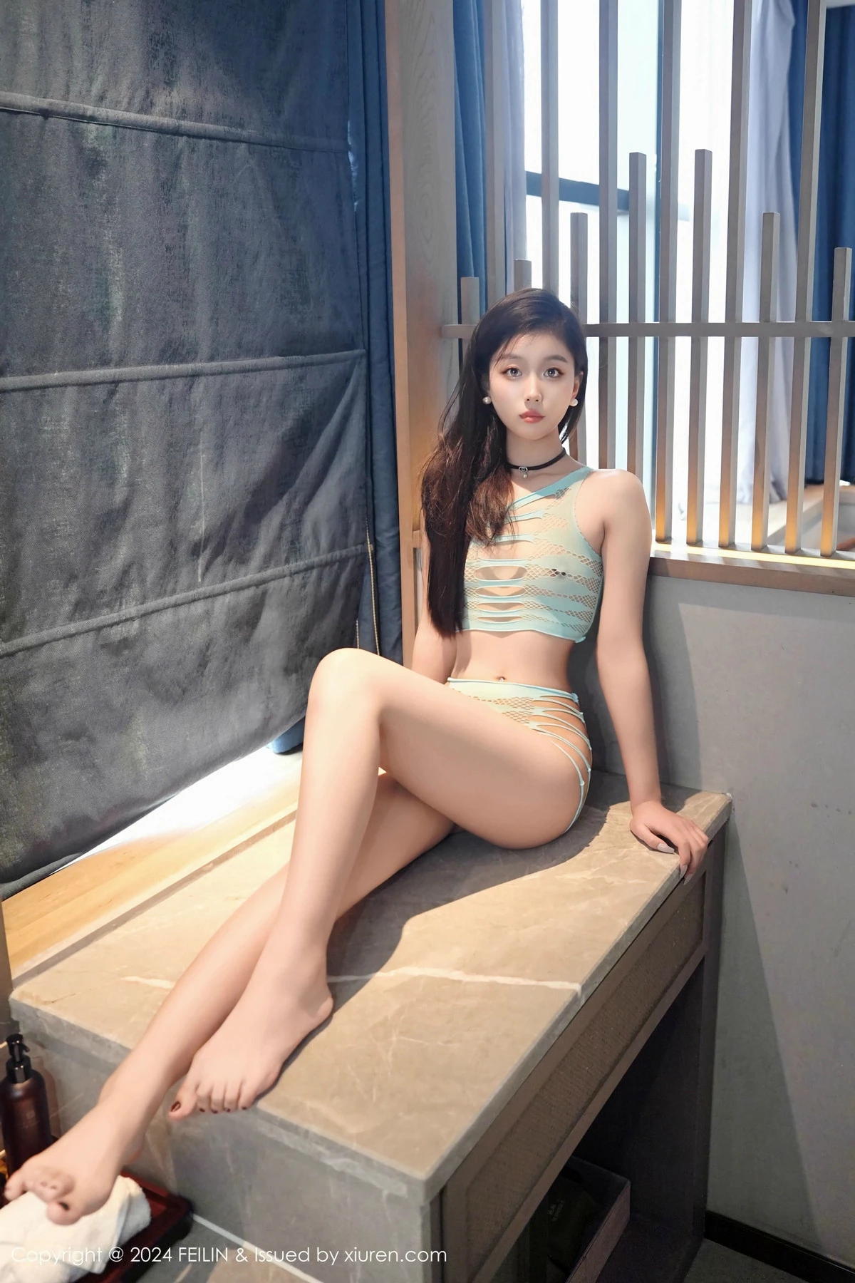 秀人集.com_[FeiLin嗲囡囡]VOL.482_模特江念鱼私房性感绿色网状情趣服饰秀完美身材迷人诱惑写真60P